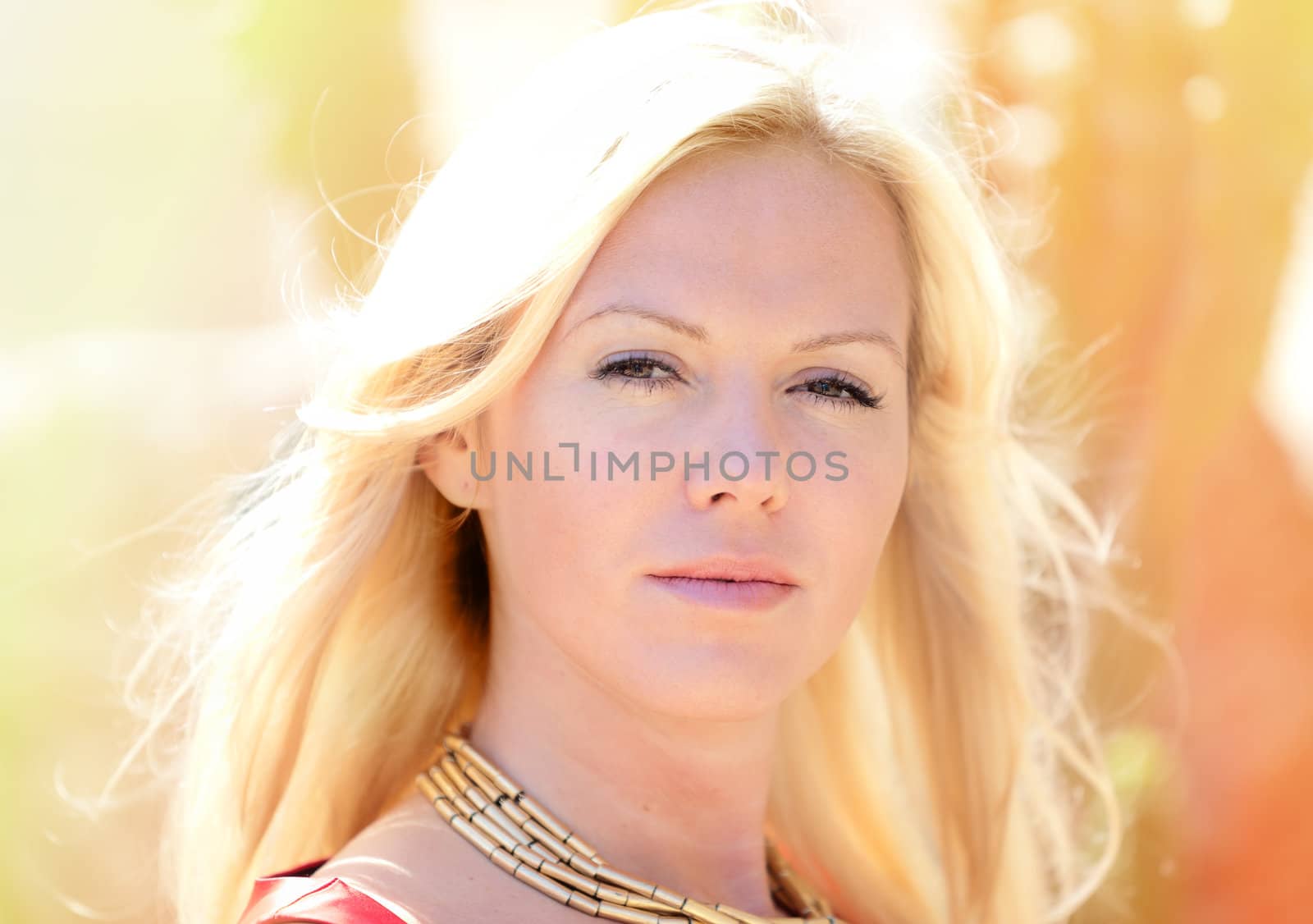 Portrait of a young elegant woman on a summer day.