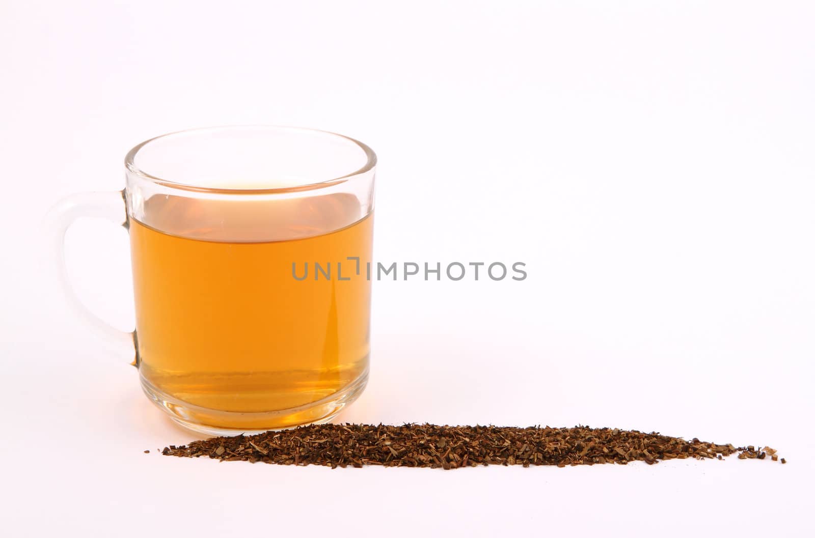 Cup of  tea and tea leaves