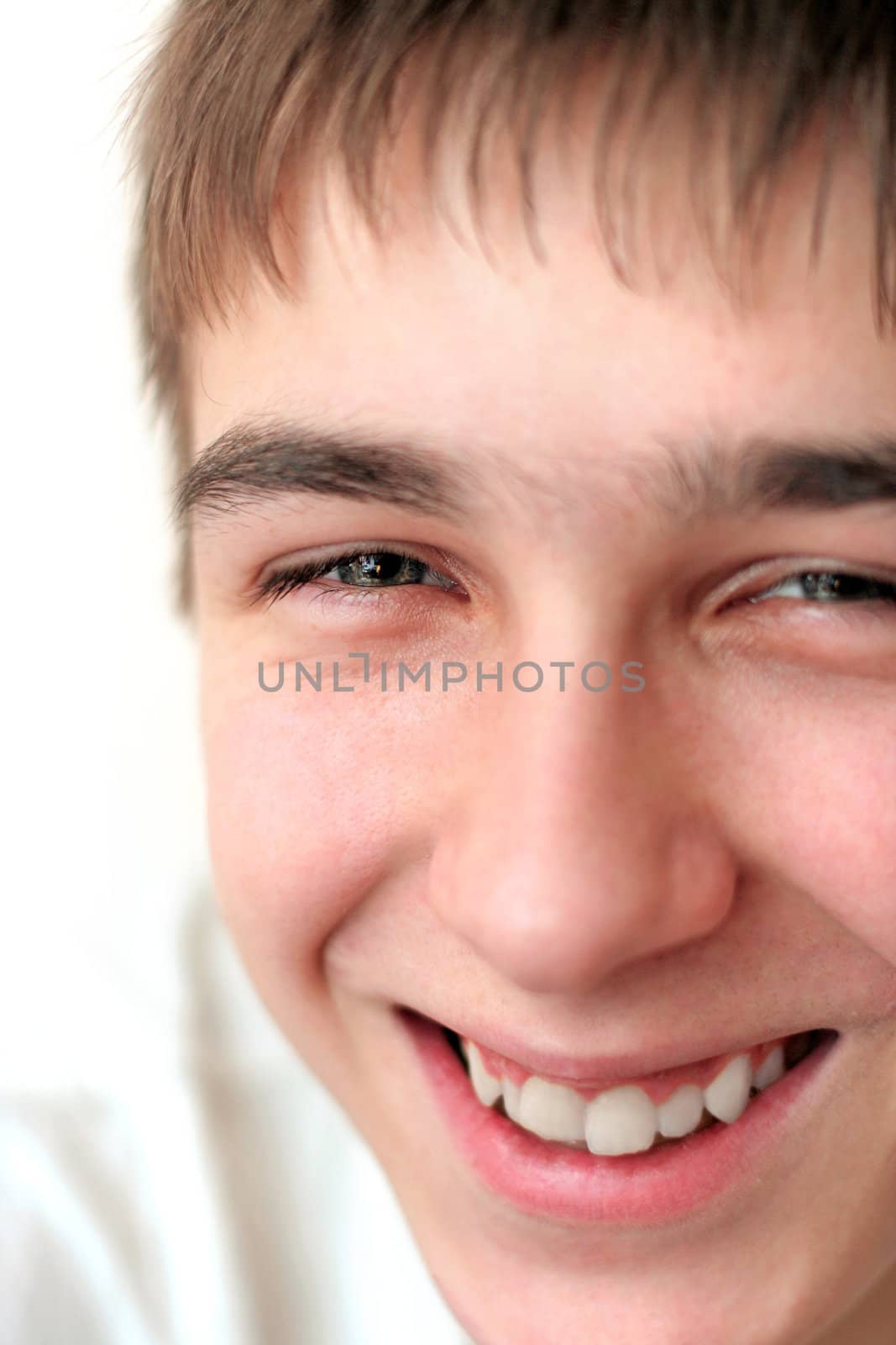 smiling teenager face close up