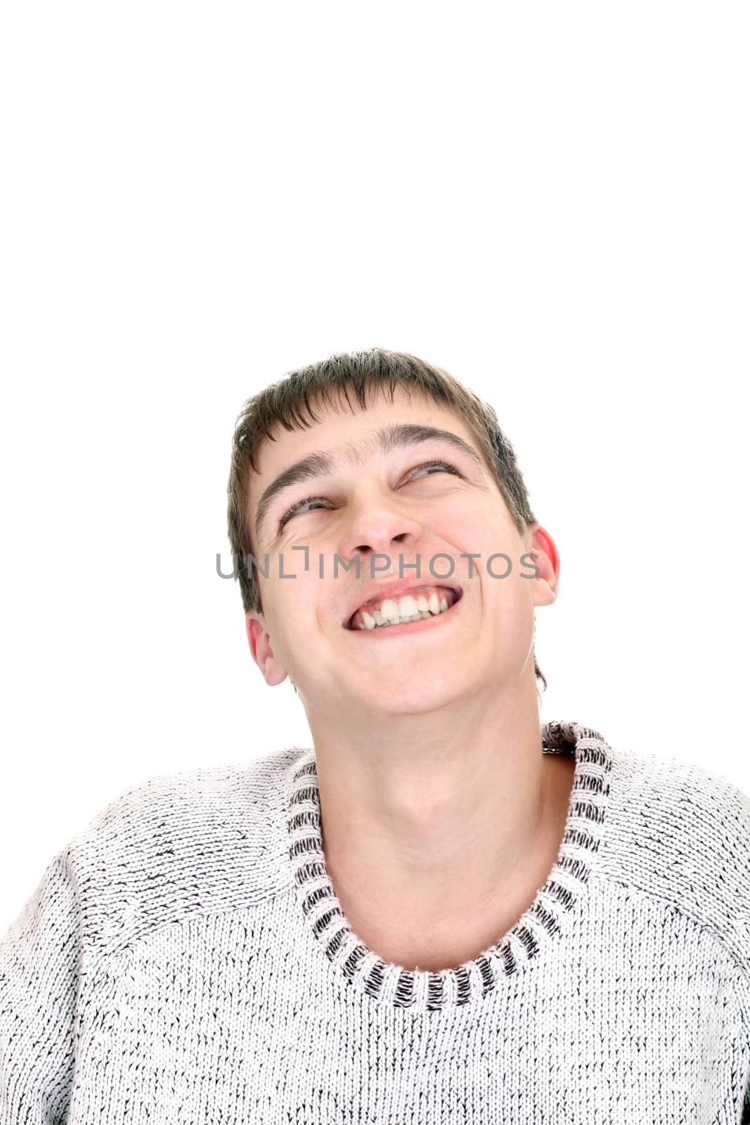 happy young man isolated on white