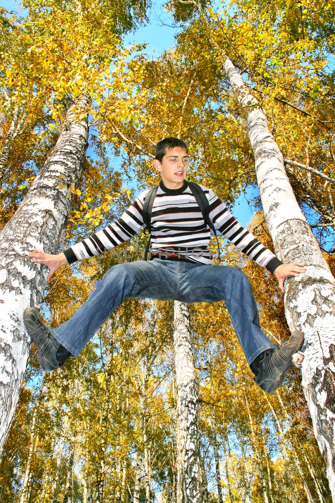 teenager climb a tree by sabphoto