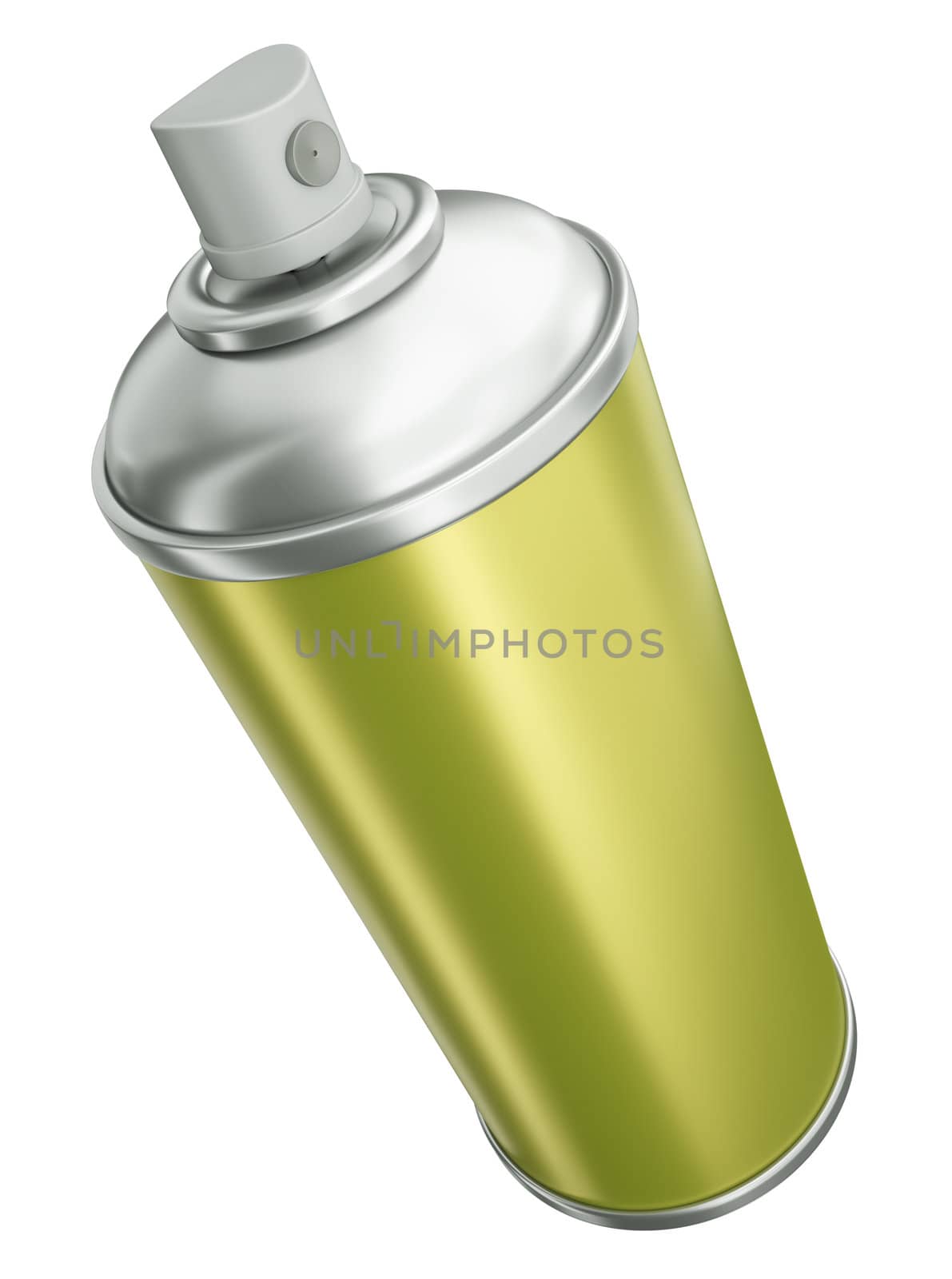 Spray can isolated on white background. 3D rendered image.