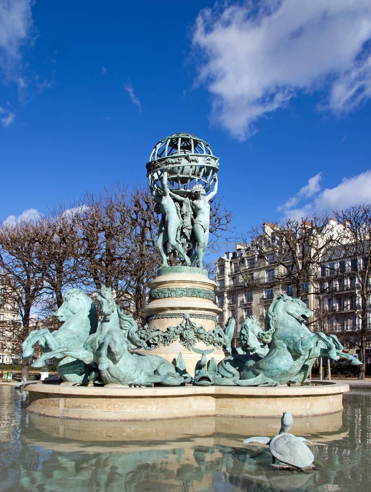 fountain of garden explorers 19th 1874 Paris France