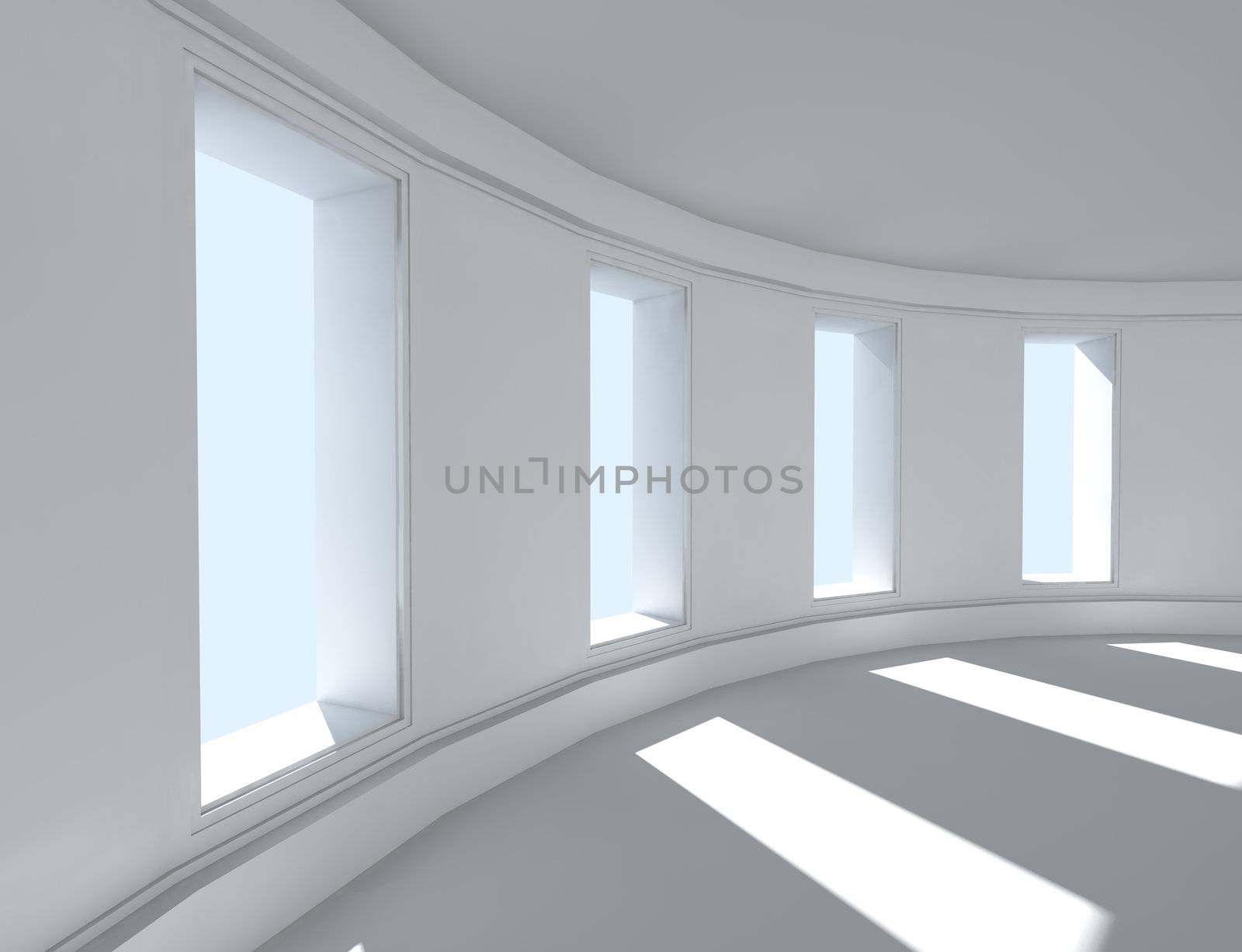 3d architecture of empty interior