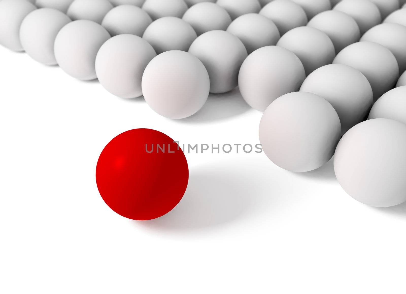 3d image of concept of difference with balls
