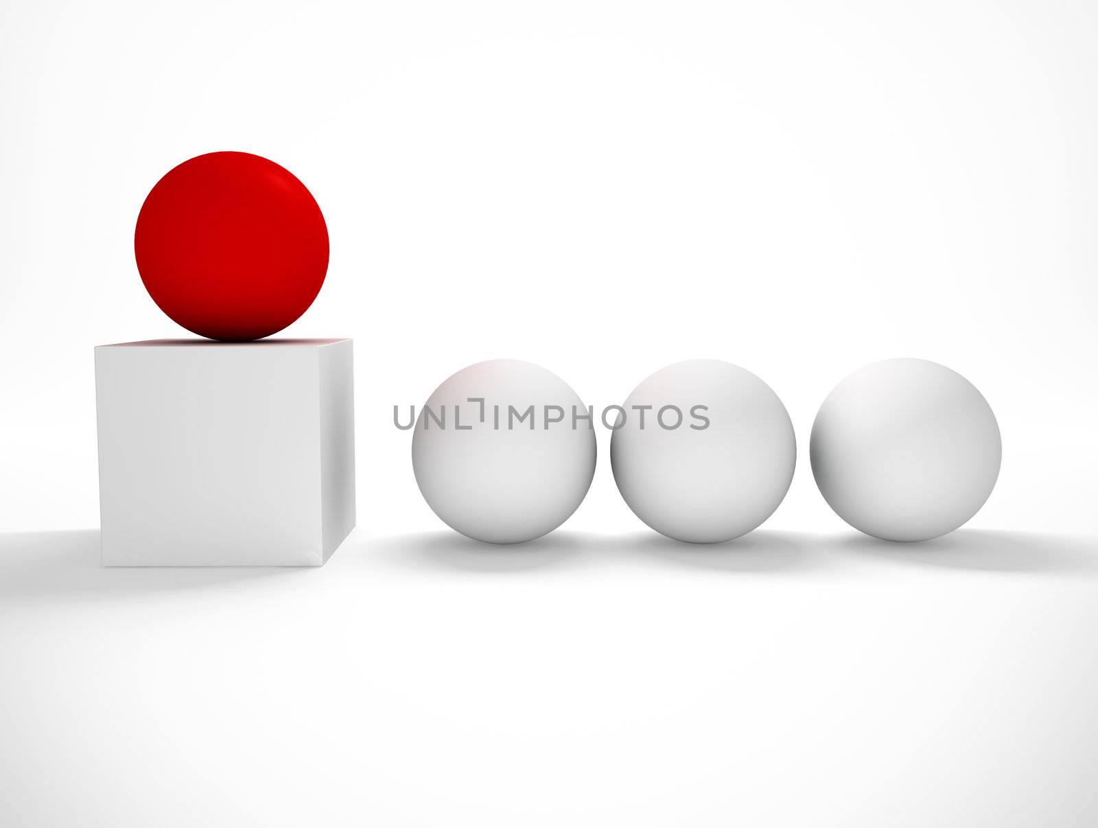 3d image of concept of difference with balls