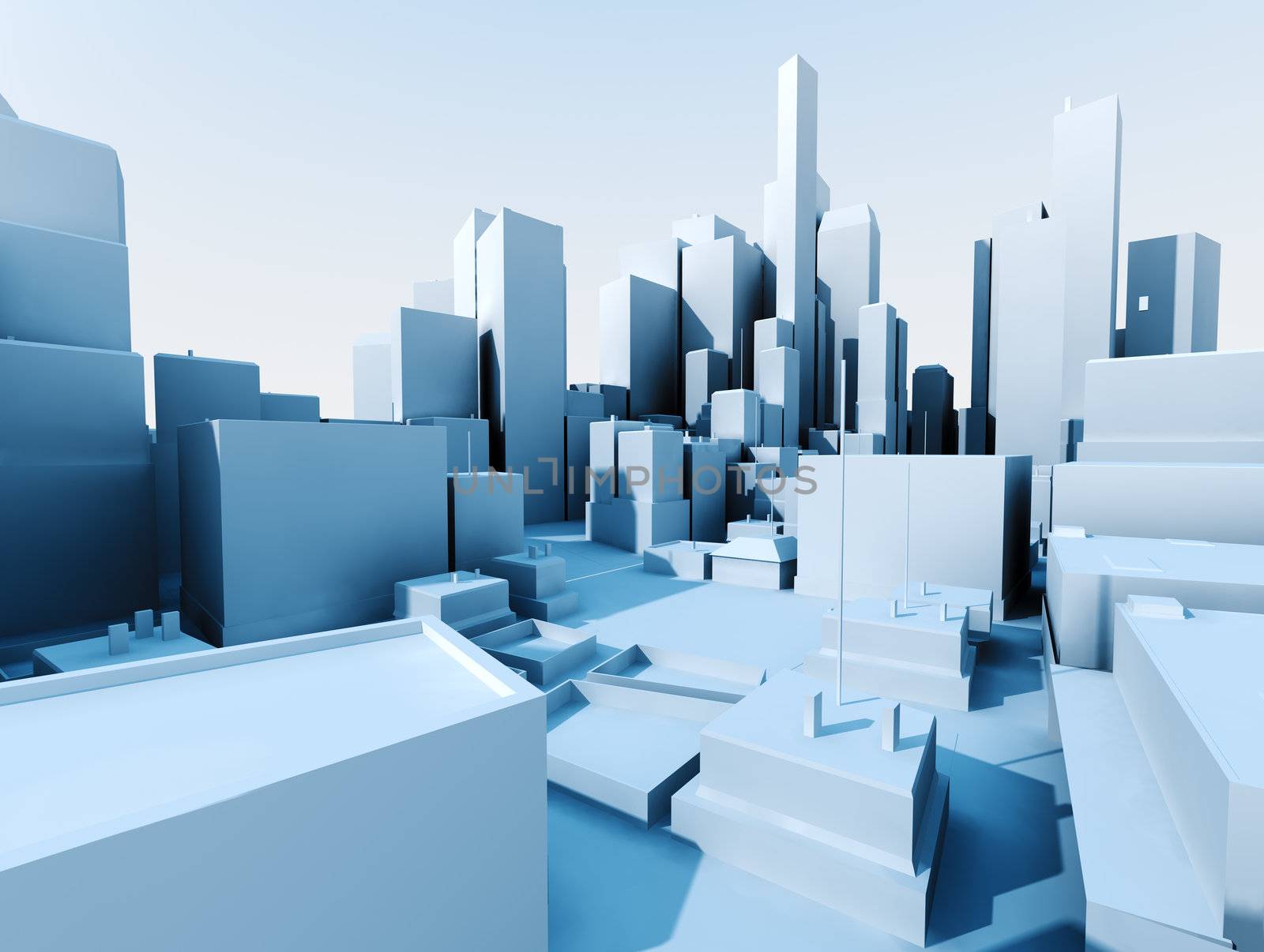 3D image of cityscape and  skyscraper