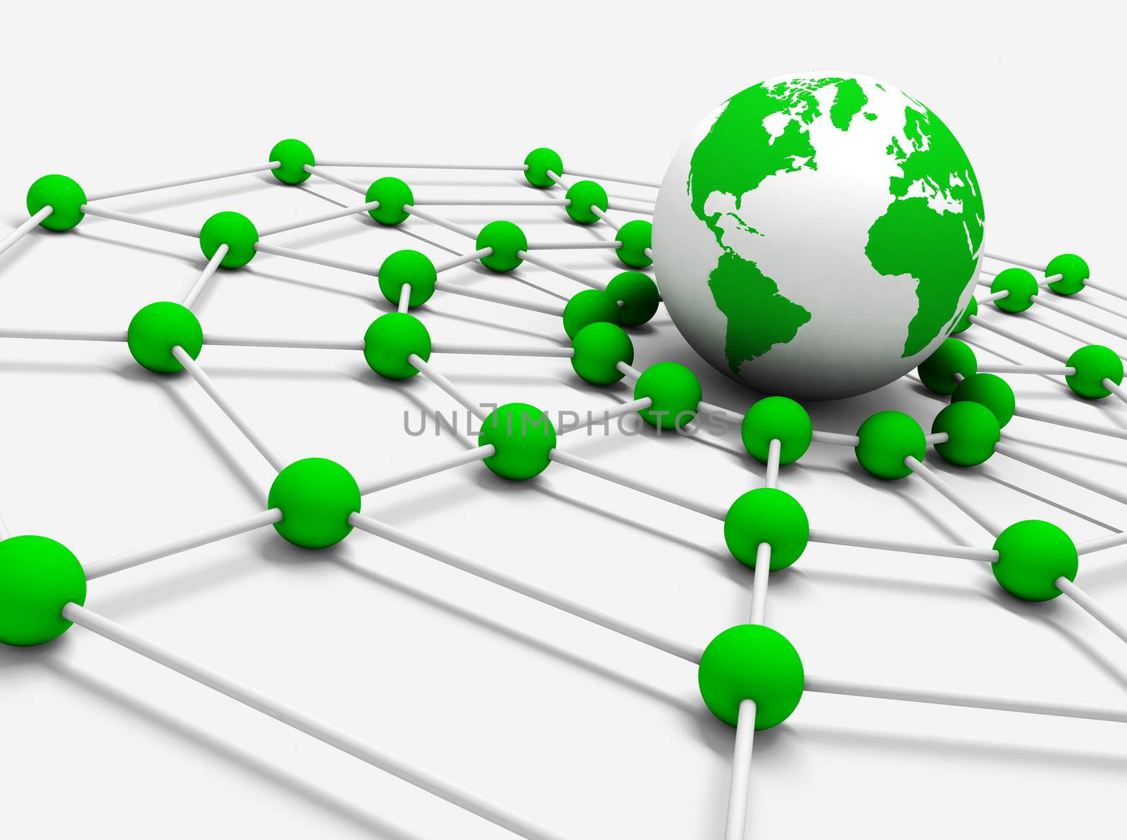 Concept of internet and networking with globe world map