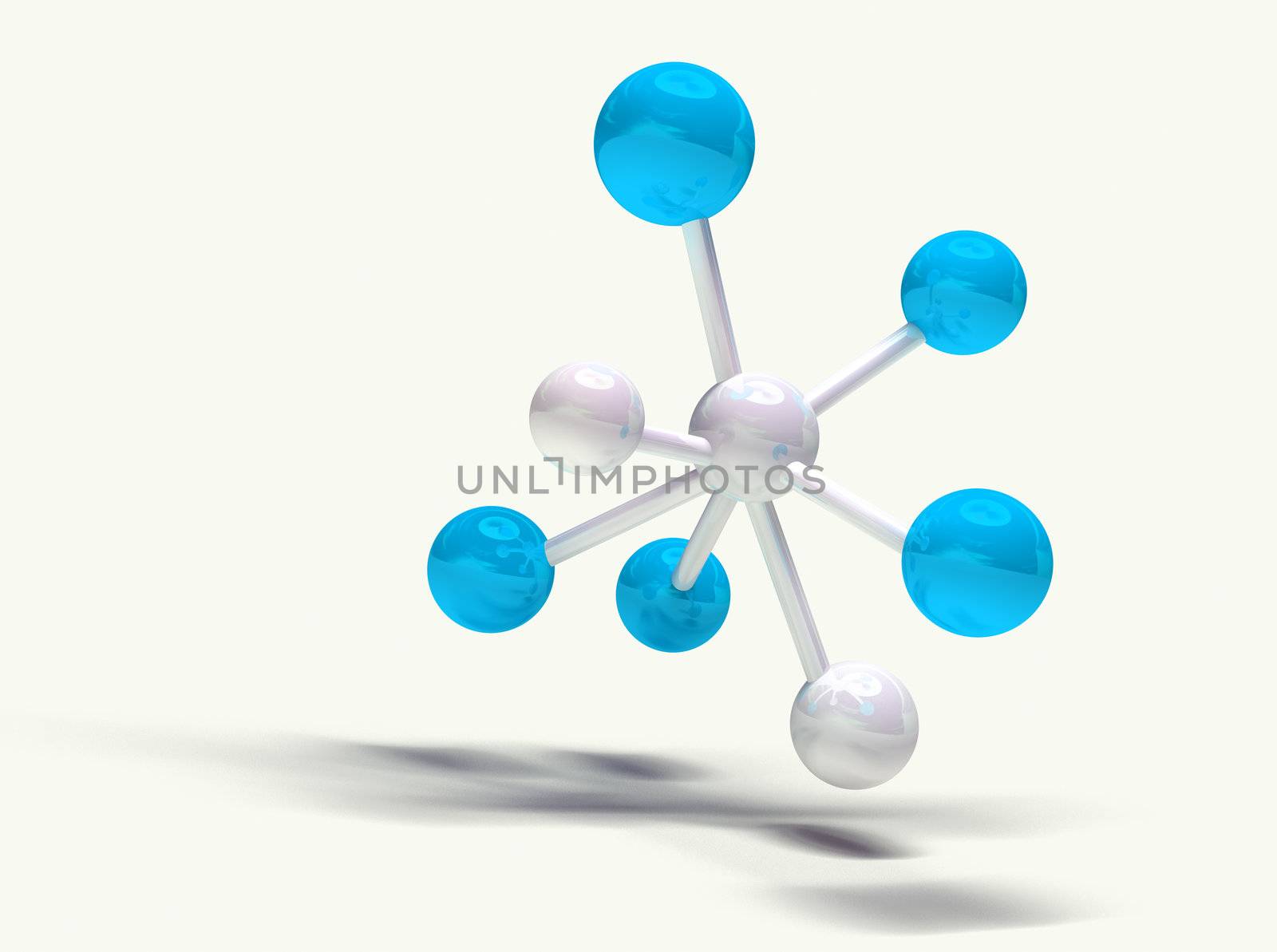3d image of molecular structure isolated in white