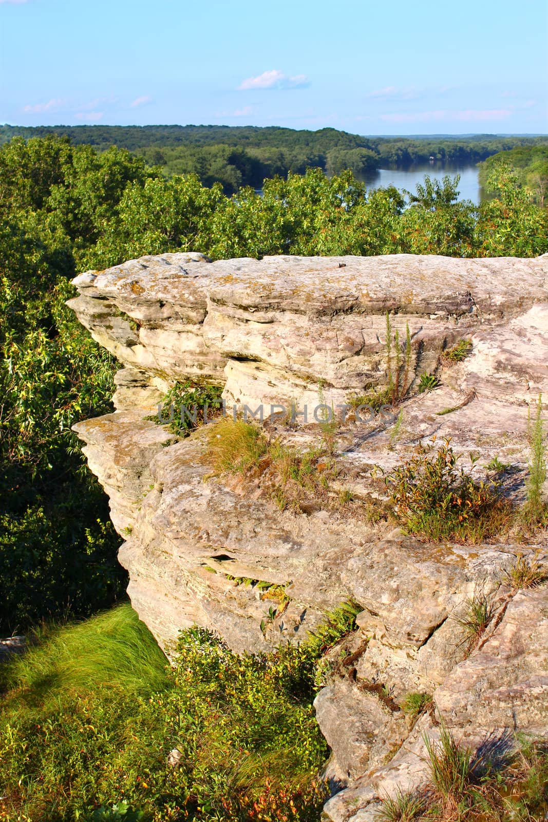 Castle Rock stands above the deciduous forests of northern Illinois.