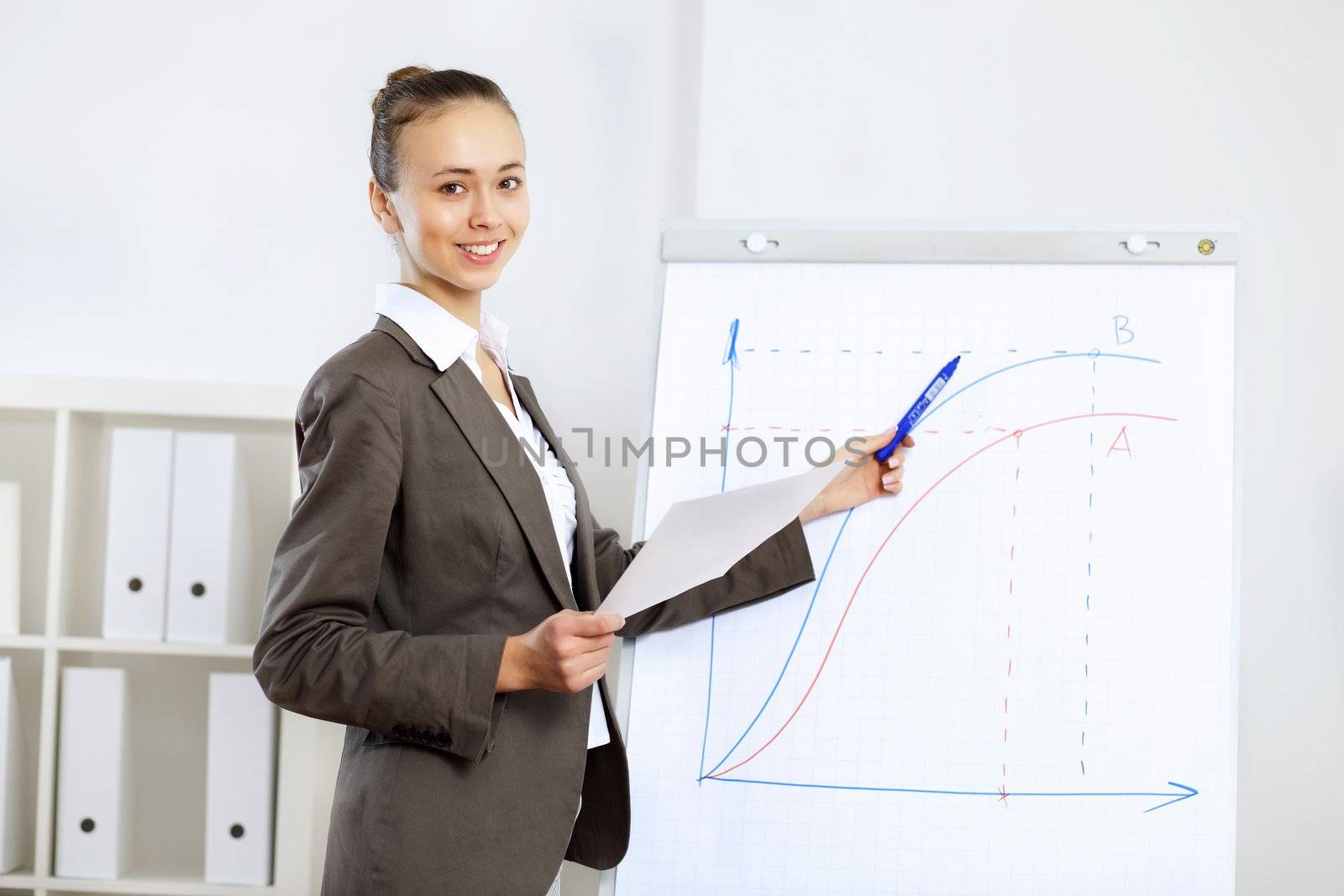 Portrait of young business woman in office