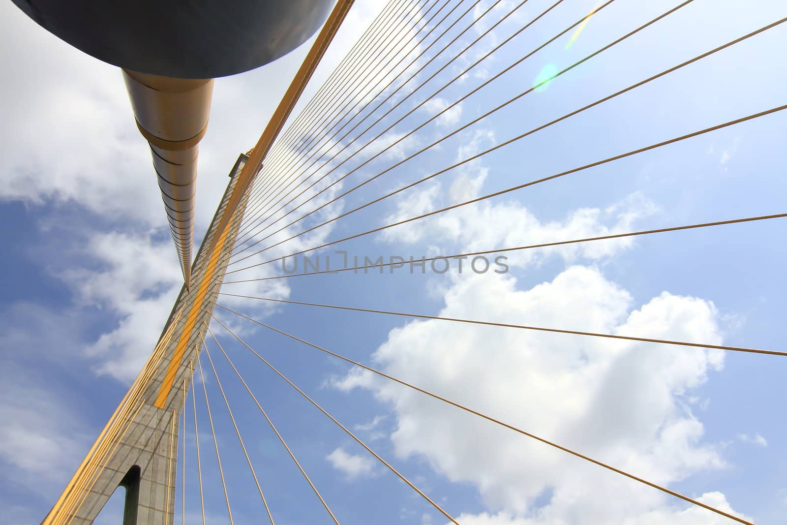 Mega sling Bridge,Rama 8, in bangkok Thailand 
 by rufous