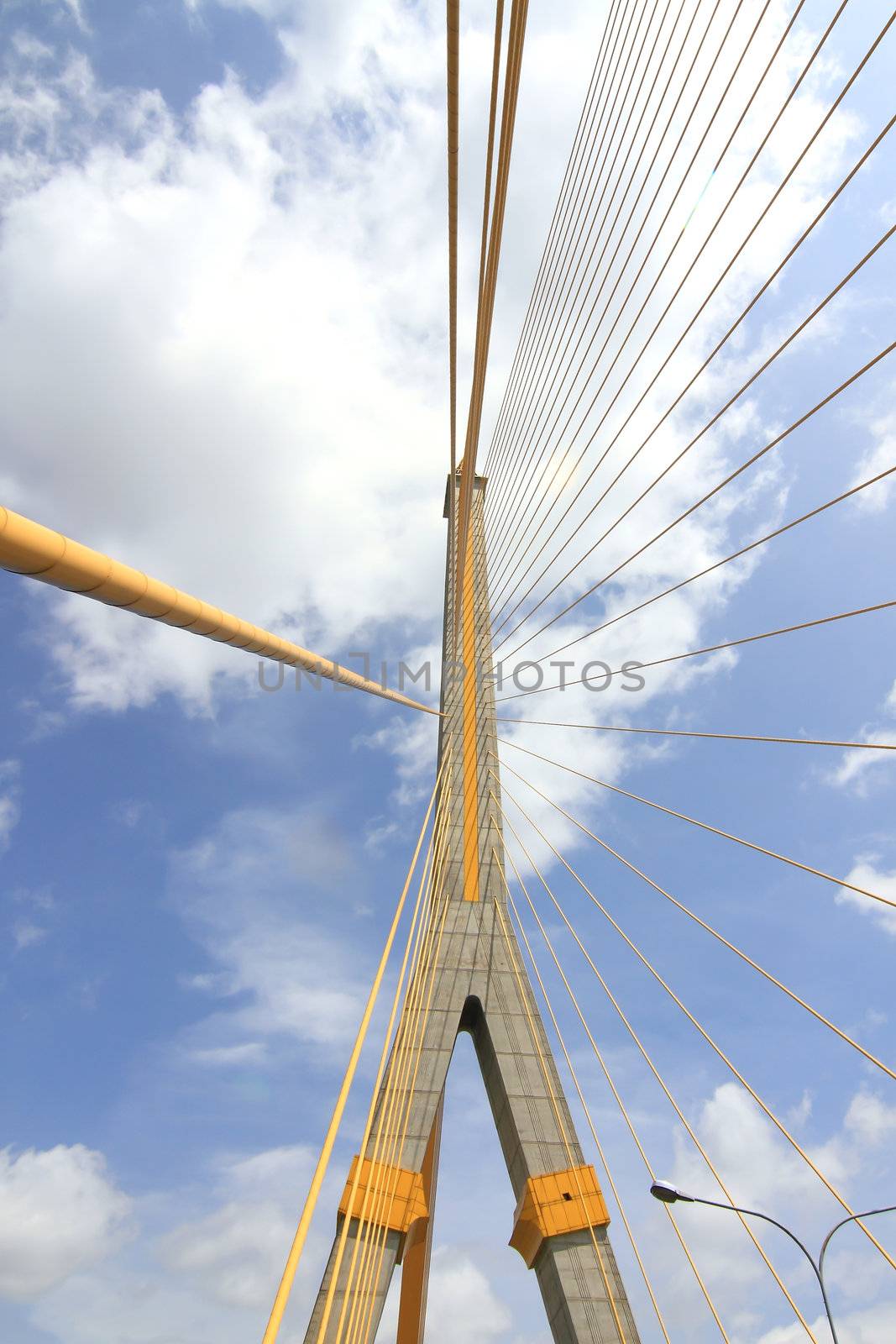 Mega sling Bridge,Rama 8, in bangkok Thailand 
 by rufous