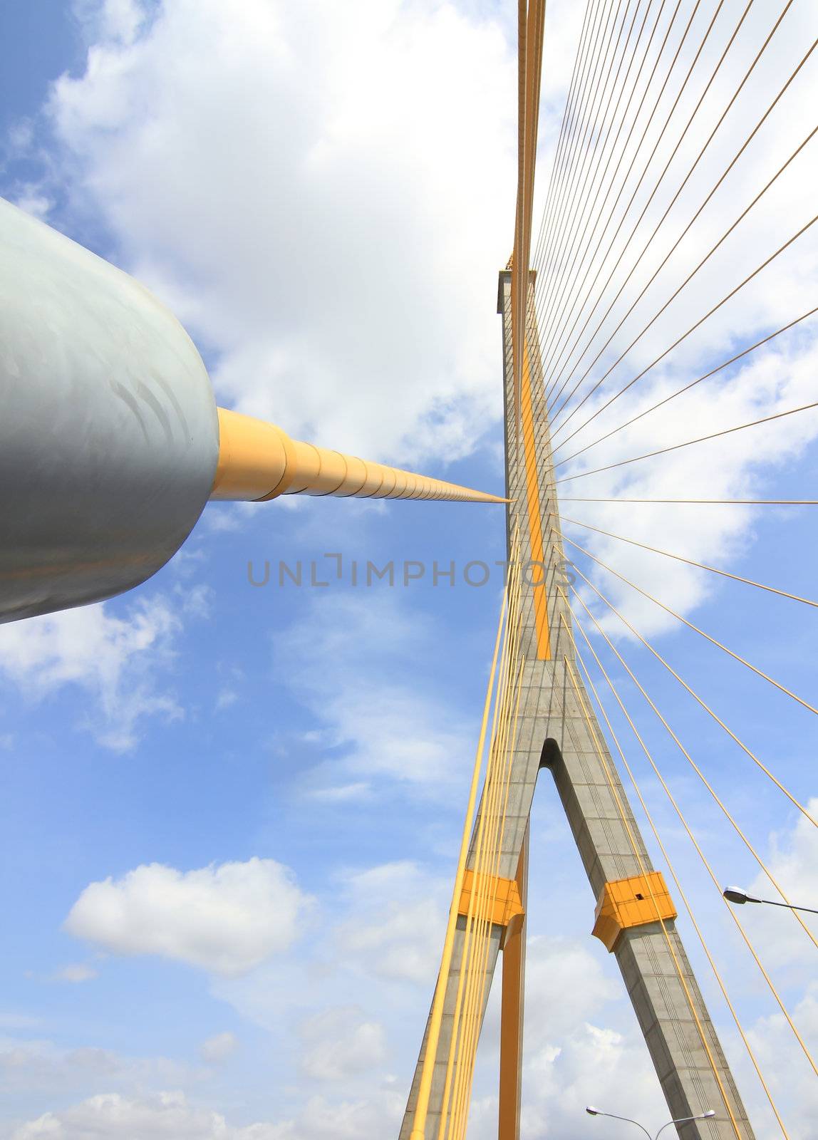 Mega sling Bridge,Rama 8, in bangkok Thailand 
 by rufous