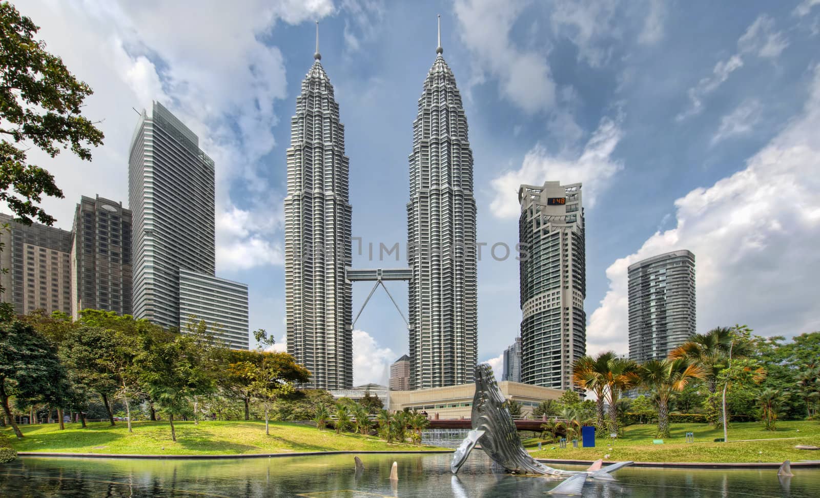 Kuala Lumpur Malaysia City Skyline from KLCC Park by the Lake