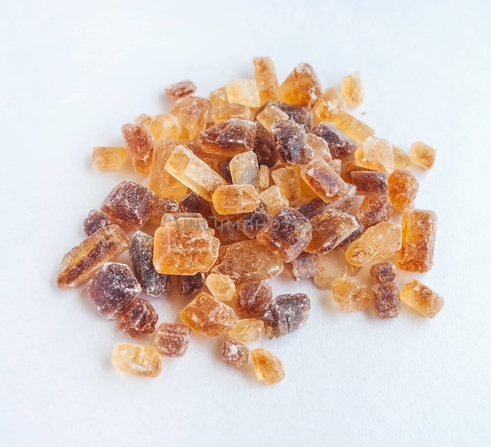 Large caramelized sugar on a white background