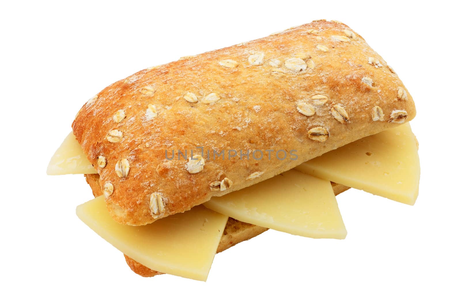 crunchy and tasty snack of cheese cut off and isolated