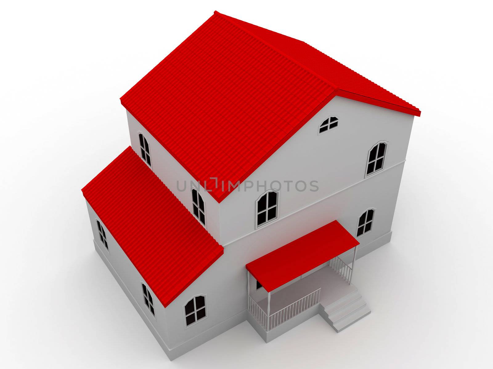 The big house on a white background