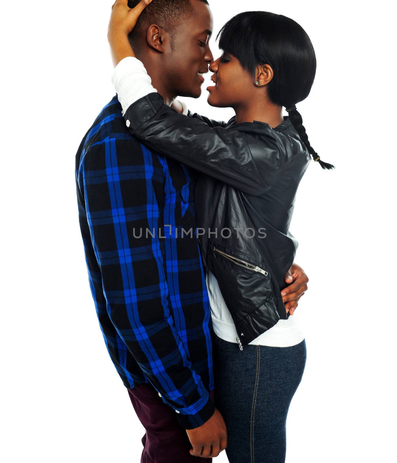 Photo of a romantic young african couple making love