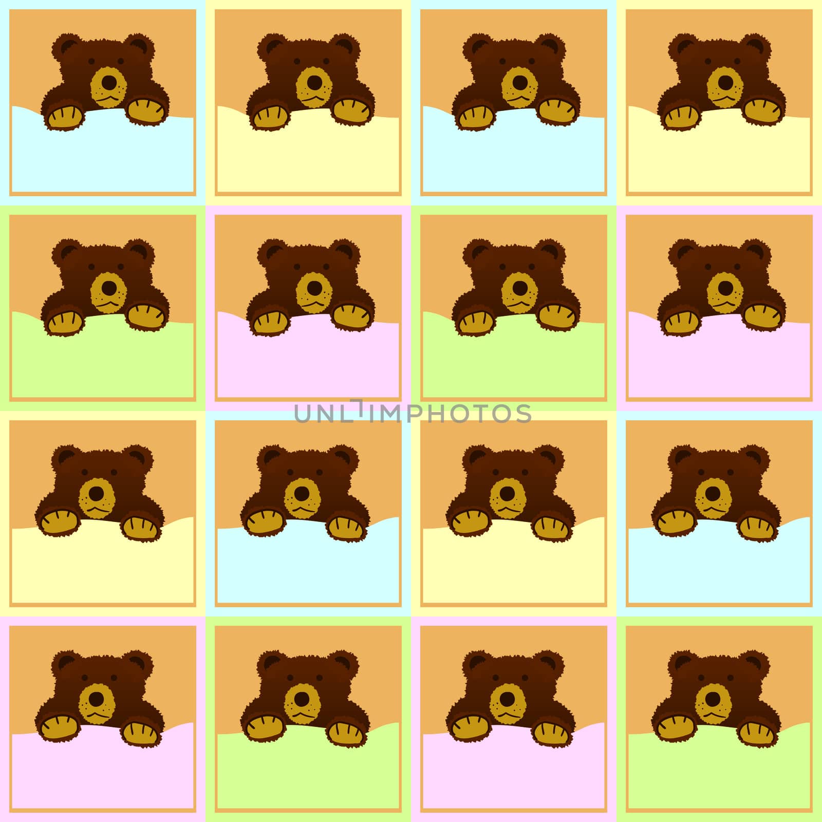 Baby Brown Bear Seamless Pattern by mary981