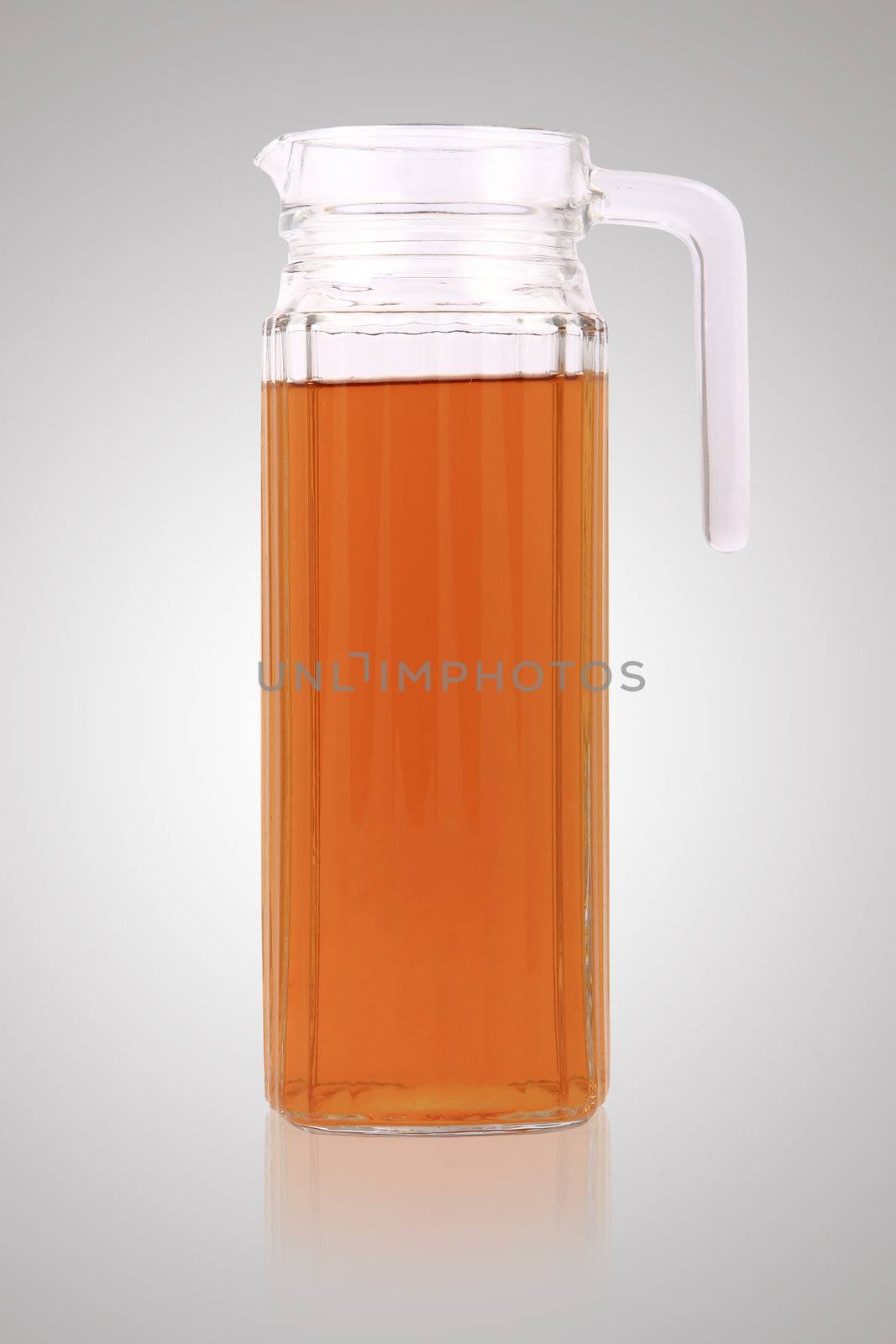 Bottled green tea for healthy life over a white background