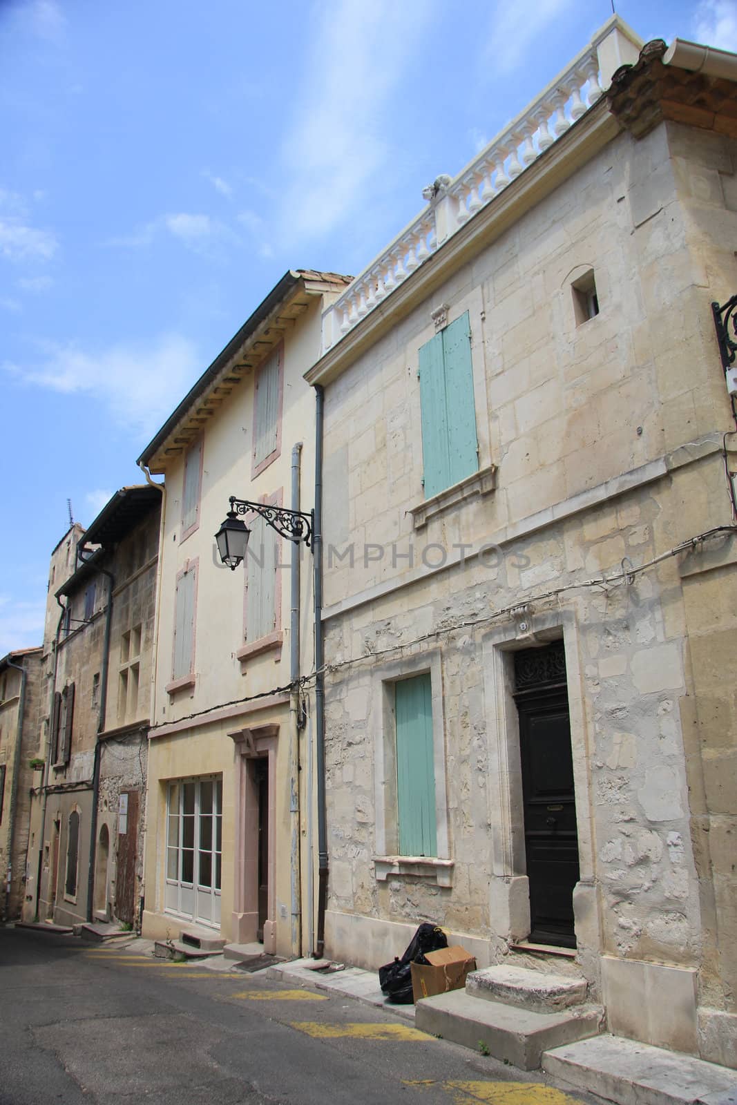 street view in the city of Arles, France