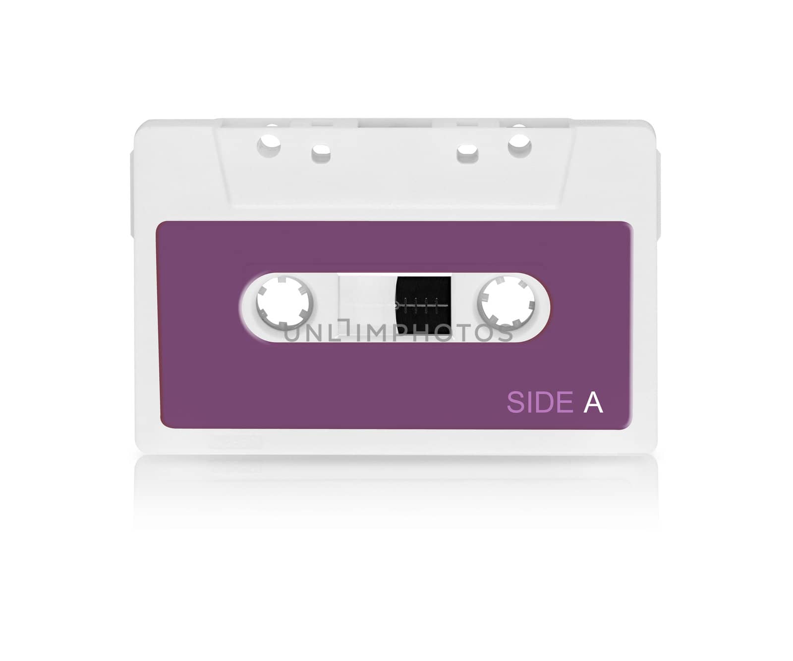 Audio casette, isolated on white background.