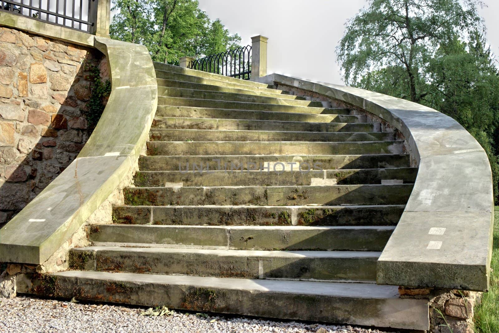 curved stairs of an old castle