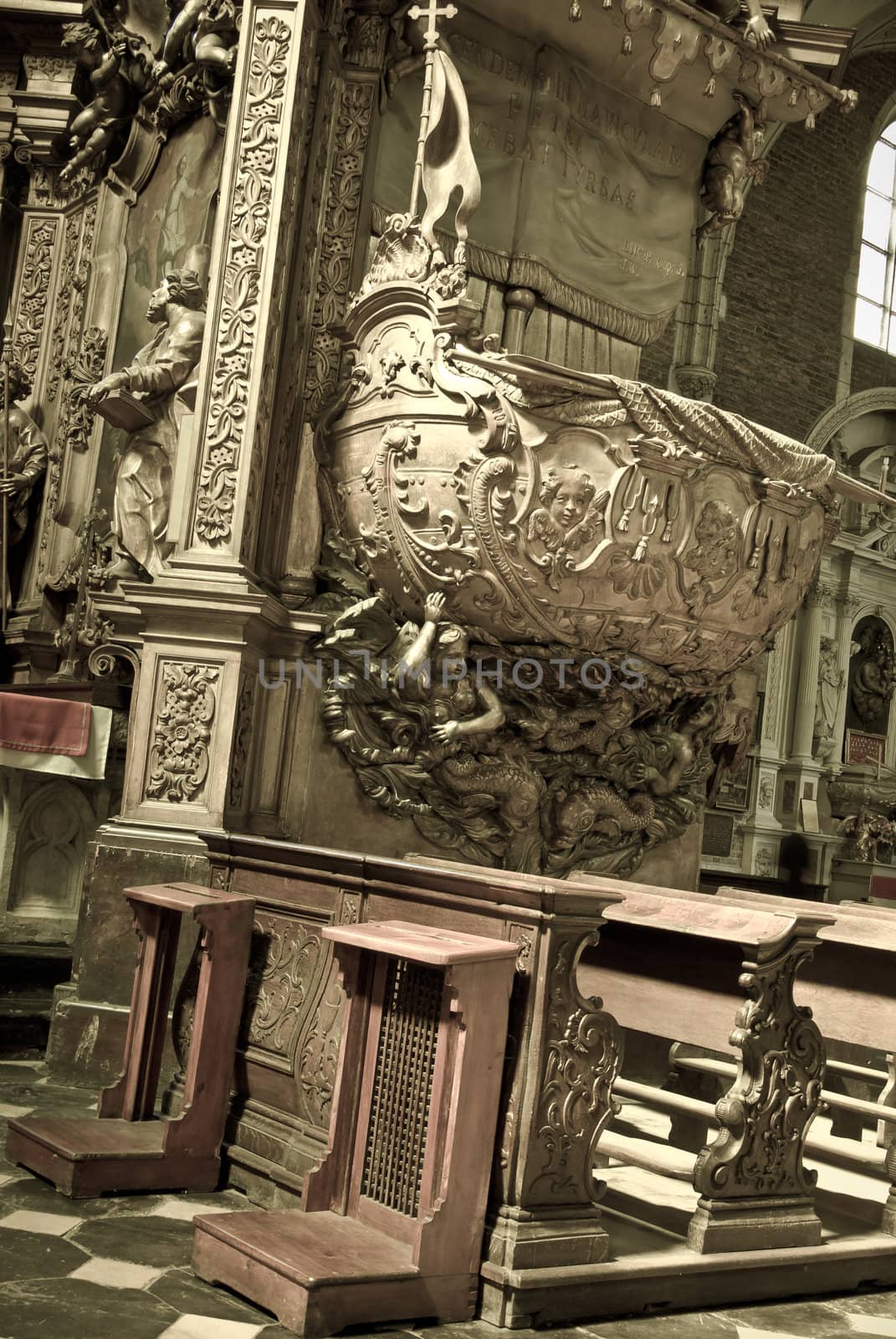 monument in the church of Cracow in Poland