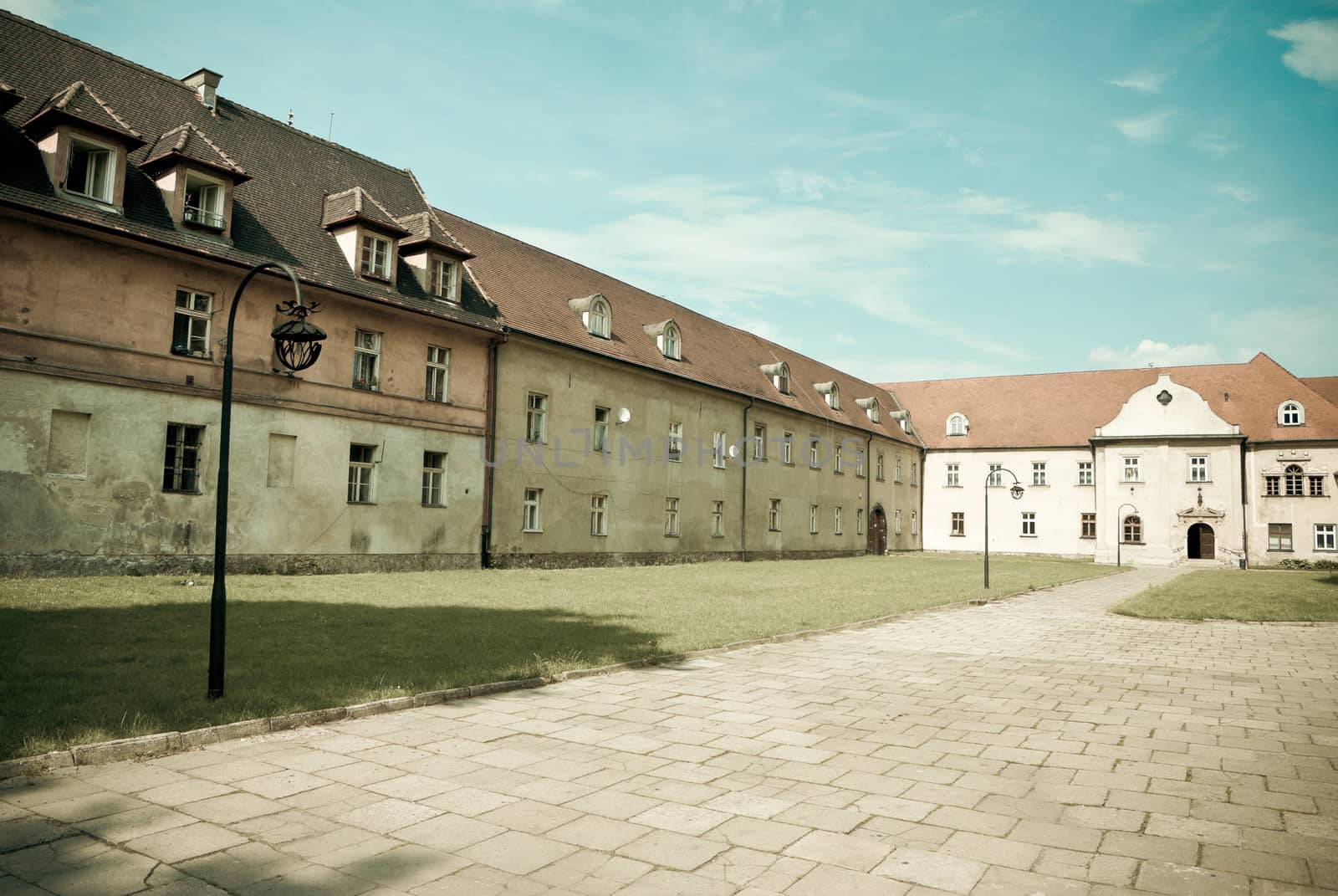 courtyard of a traditional architecture of Krakow