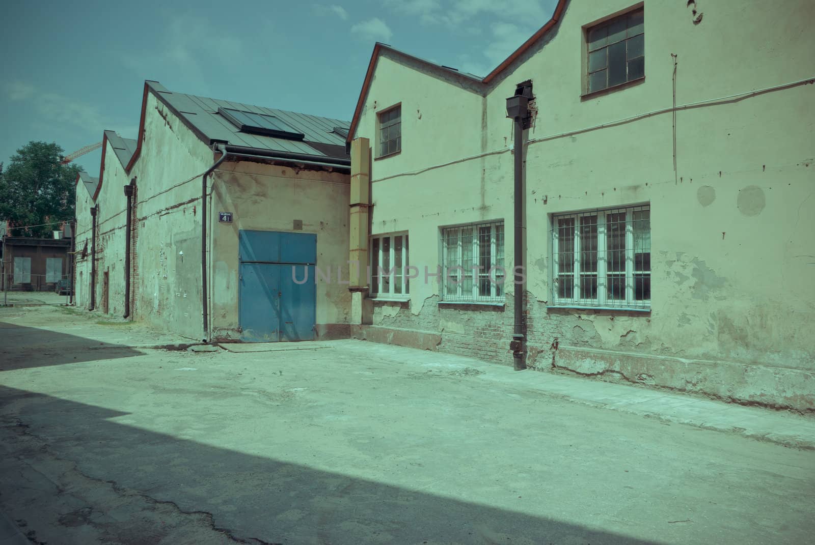 old abandoned industrial building on the outskirts of the city