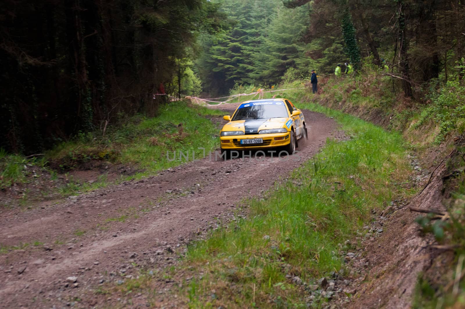 MALLOW, IRELAND - MAY 19: C. Butler driving Honda Integra at the Jim Walsh Cork Forest Rally on May 19, 2012 in Mallow, Ireland. 4th round of the Valvoline National Forest Rally Championship.