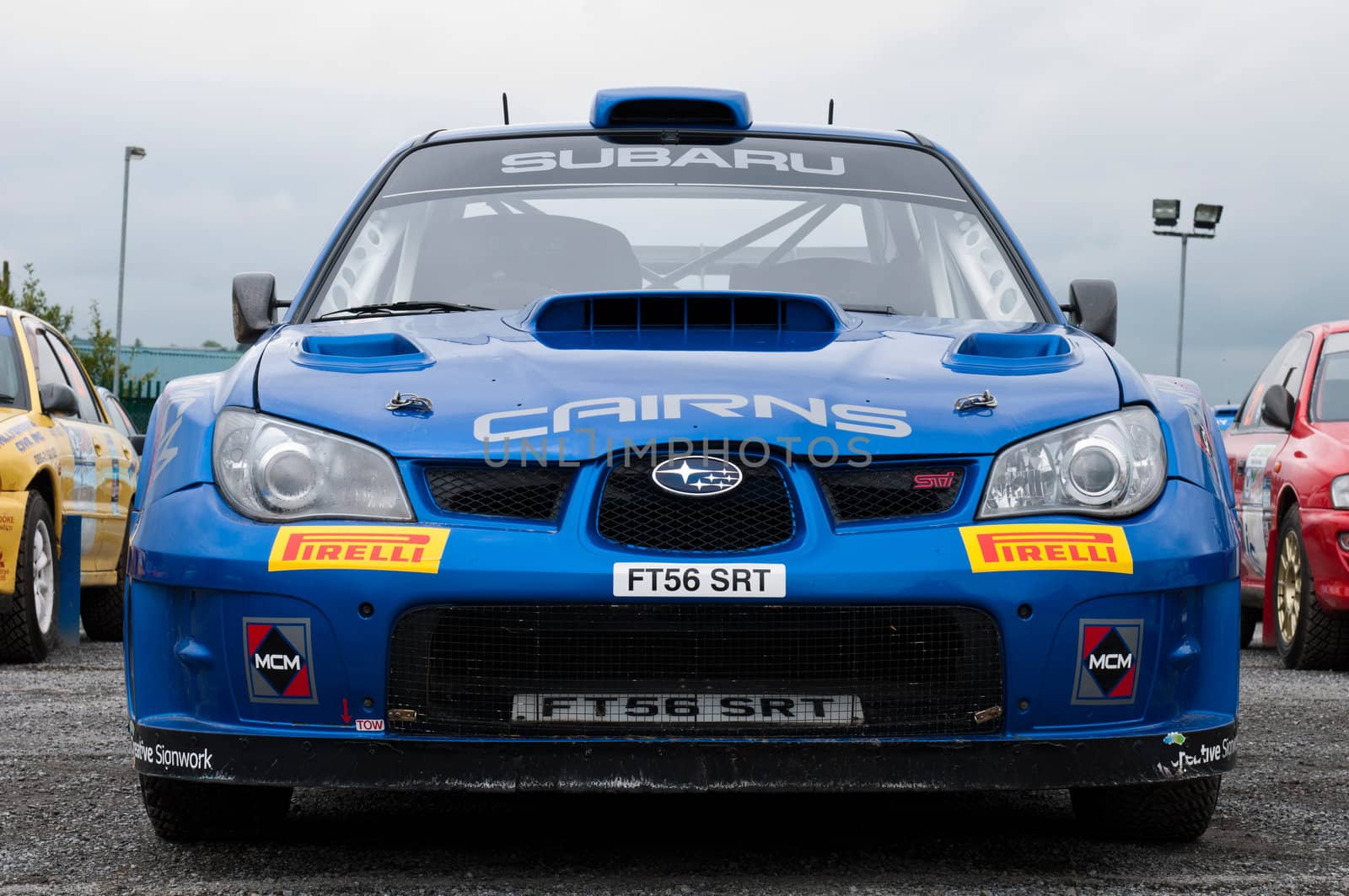 MALLOW, IRELAND - MAY 19: M. Cairns Subaru Impreza in Park Ferme at The Jim Walsh Cork Forest Rally on May 19, 2012 in Mallow, Ireland. 4th round of the Valvoline National Forest Rally Championship.