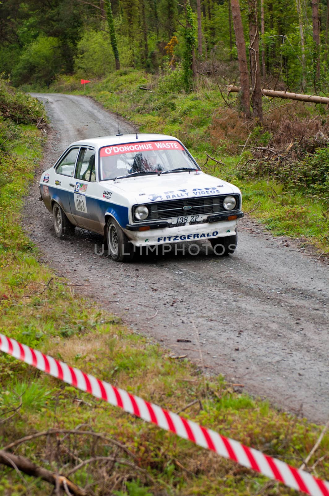 MALLOW, IRELAND - MAY 19: unidentified driver on Ford Escort at the Jim Walsh Cork Forest Rally on May 19, 2012 in Mallow, Ireland. 4th round of the Valvoline National Forest Rally Championship.