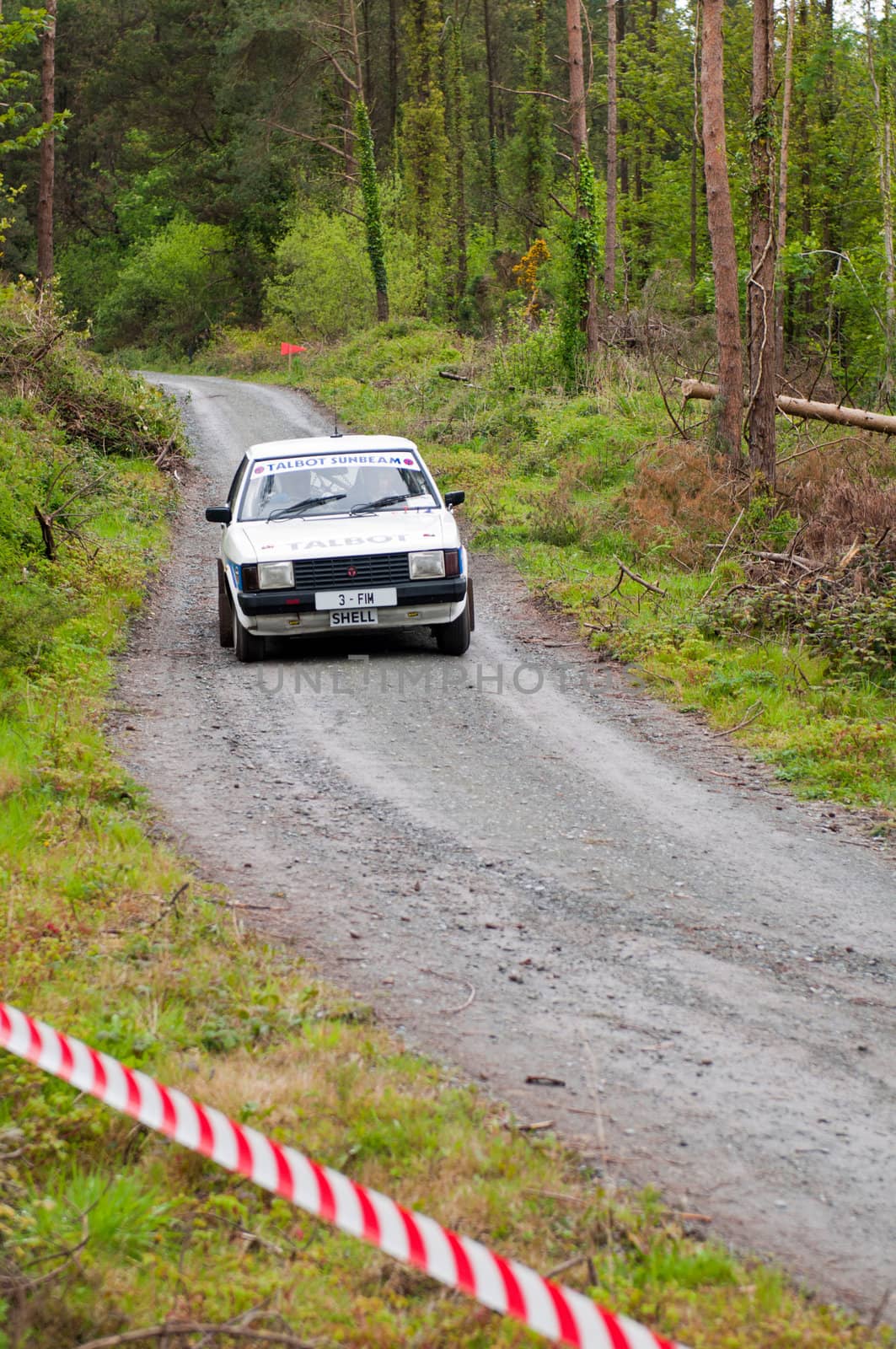 MALLOW, IRELAND - MAY 19: unidentified driver on Talbot Sunbeam at the Jim Walsh Cork Forest Rally on May 19, 2012 in Mallow, Ireland. 4th round of the Valvoline National Forest Rally Championship.