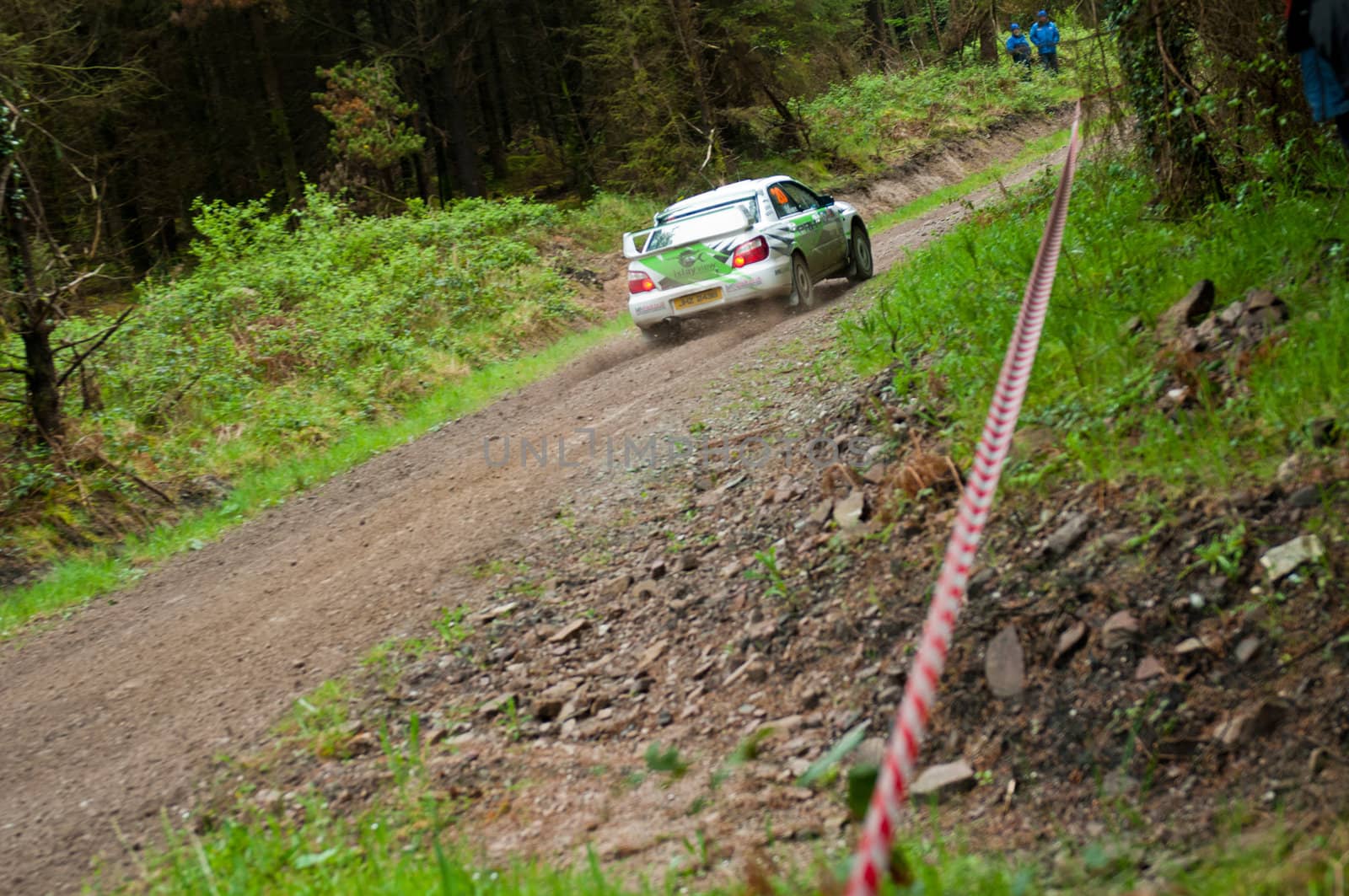 MALLOW, IRELAND - MAY 19: N. Henry driving Subaru Impreza at the Jim Walsh Cork Forest Rally on May 19, 2012 in Mallow, Ireland. 4th round of the Valvoline National Forest Rally Championship.