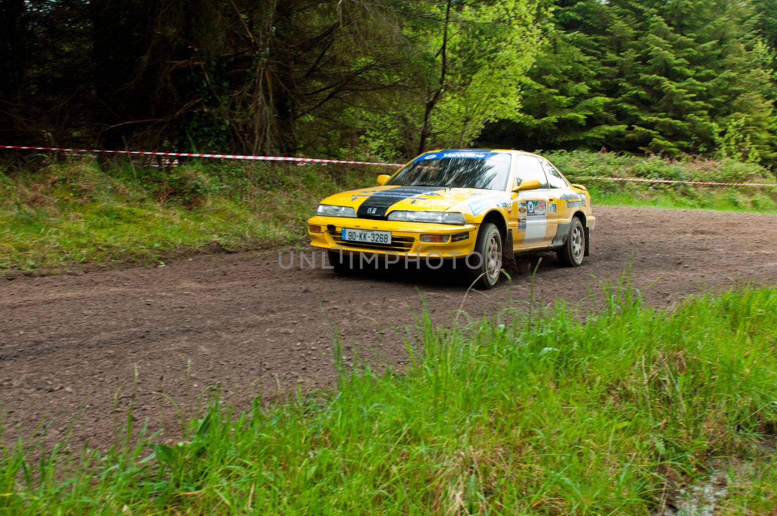 MALLOW, IRELAND - MAY 19: C. Butler driving Honda Integra at the Jim Walsh Cork Forest Rally on May 19, 2012 in Mallow, Ireland. 4th round of the Valvoline National Forest Rally Championship.