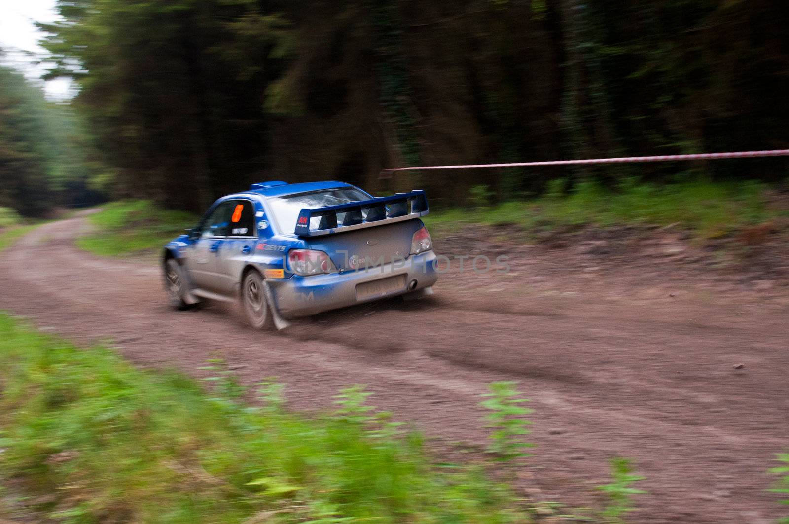 MALLOW, IRELAND - MAY 19: M. Cairns driving Subaru Impreza at the Jim Walsh Cork Forest Rally on May 19, 2012 in Mallow, Ireland. 4th round of the Valvoline National Forest Rally Championship.