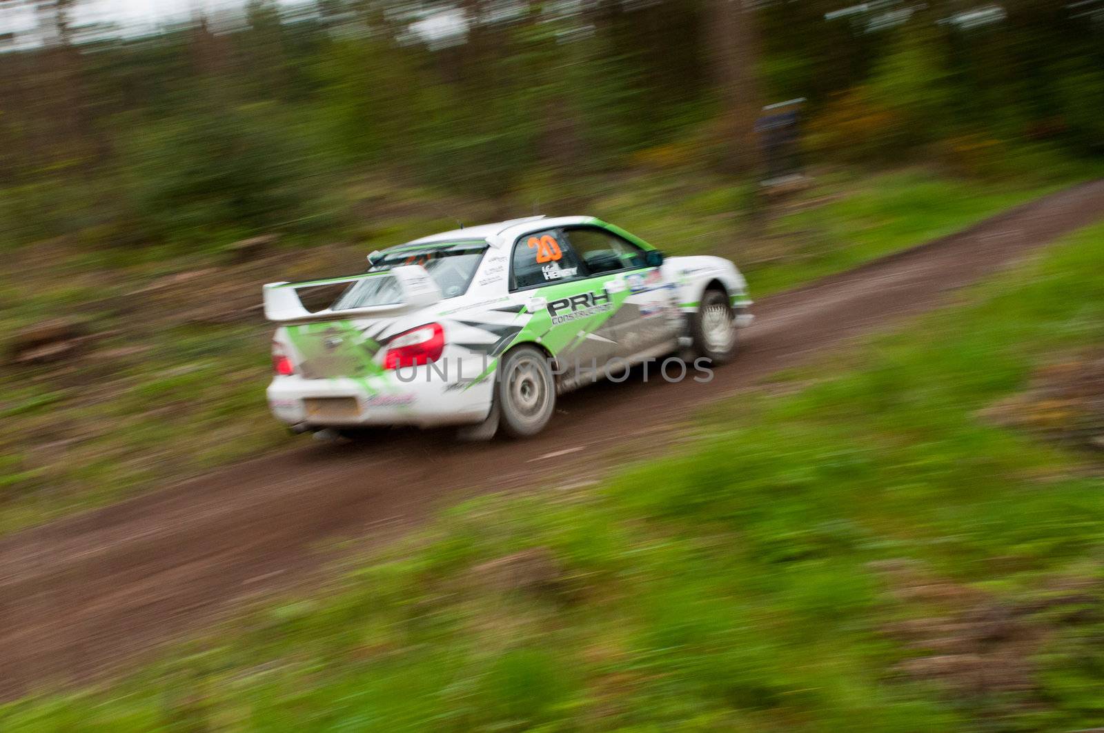 MALLOW, IRELAND - MAY 19: N. Henry driving Subaru Impreza at the Jim Walsh Cork Forest Rally on May 19, 2012 in Mallow, Ireland. 4th round of the Valvoline National Forest Rally Championship.