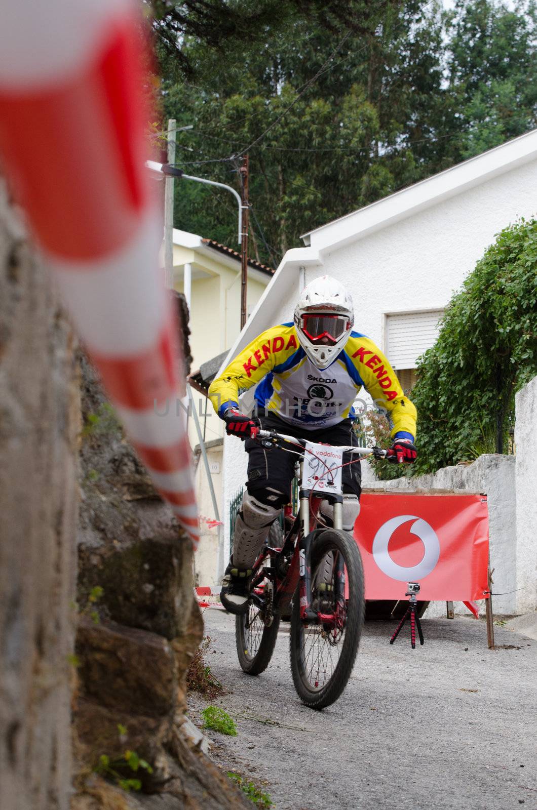 PENACOVA, PORTUGAL - MAY 27: Nuno Costa during the Taca de Portugal Downhill Urbano Vodafone on may 27, 2012 in Penacova, Portugal.