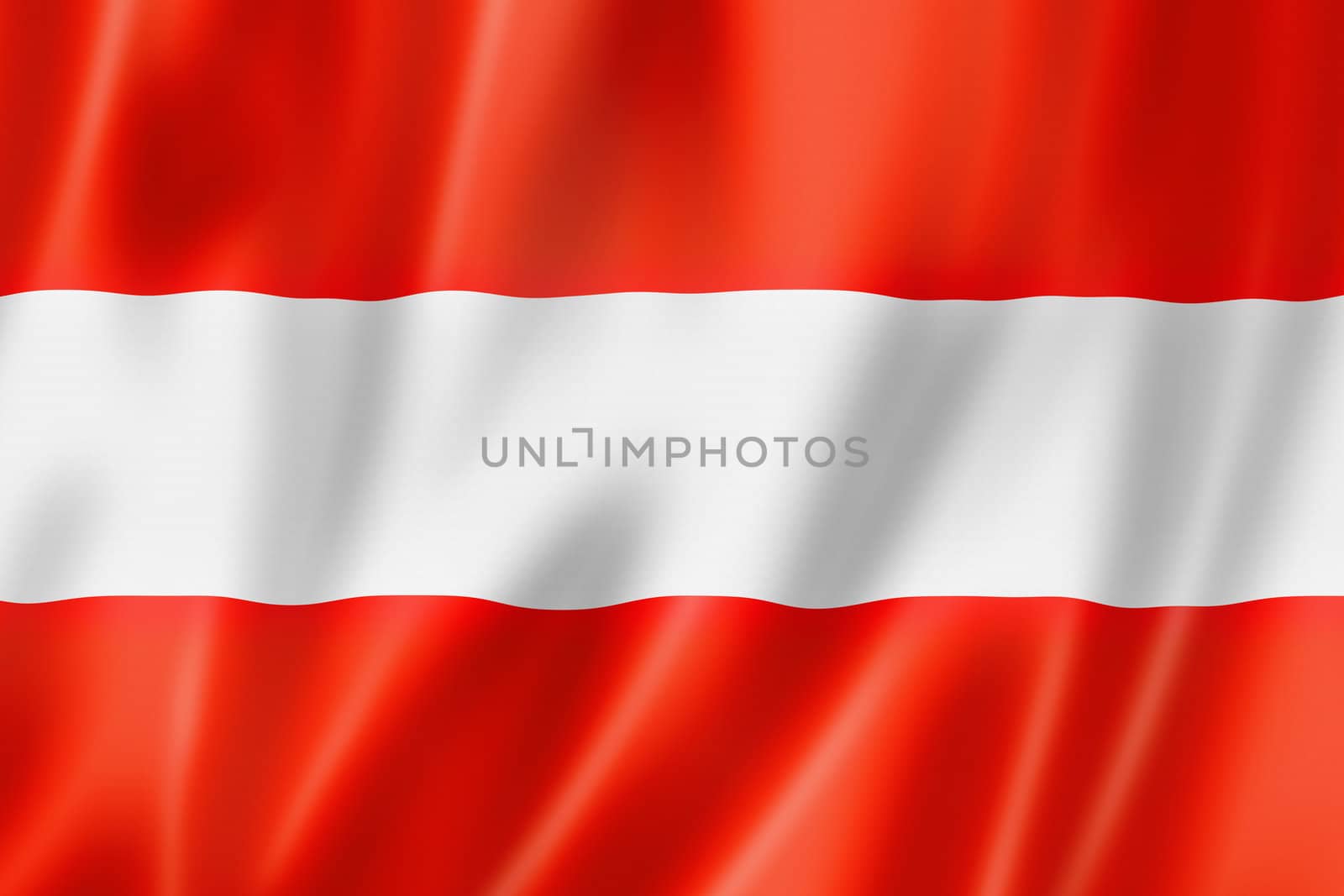 Austria flag, three dimensional render, satin texture