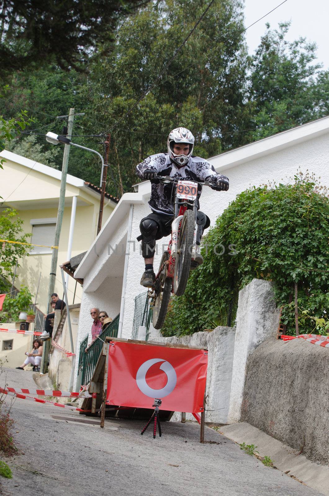 PENACOVA, PORTUGAL - MAY 27: Diogo Ferreira during the Taca de Portugal Downhill Urbano Vodafone on may 27, 2012 in Penacova, Portugal.