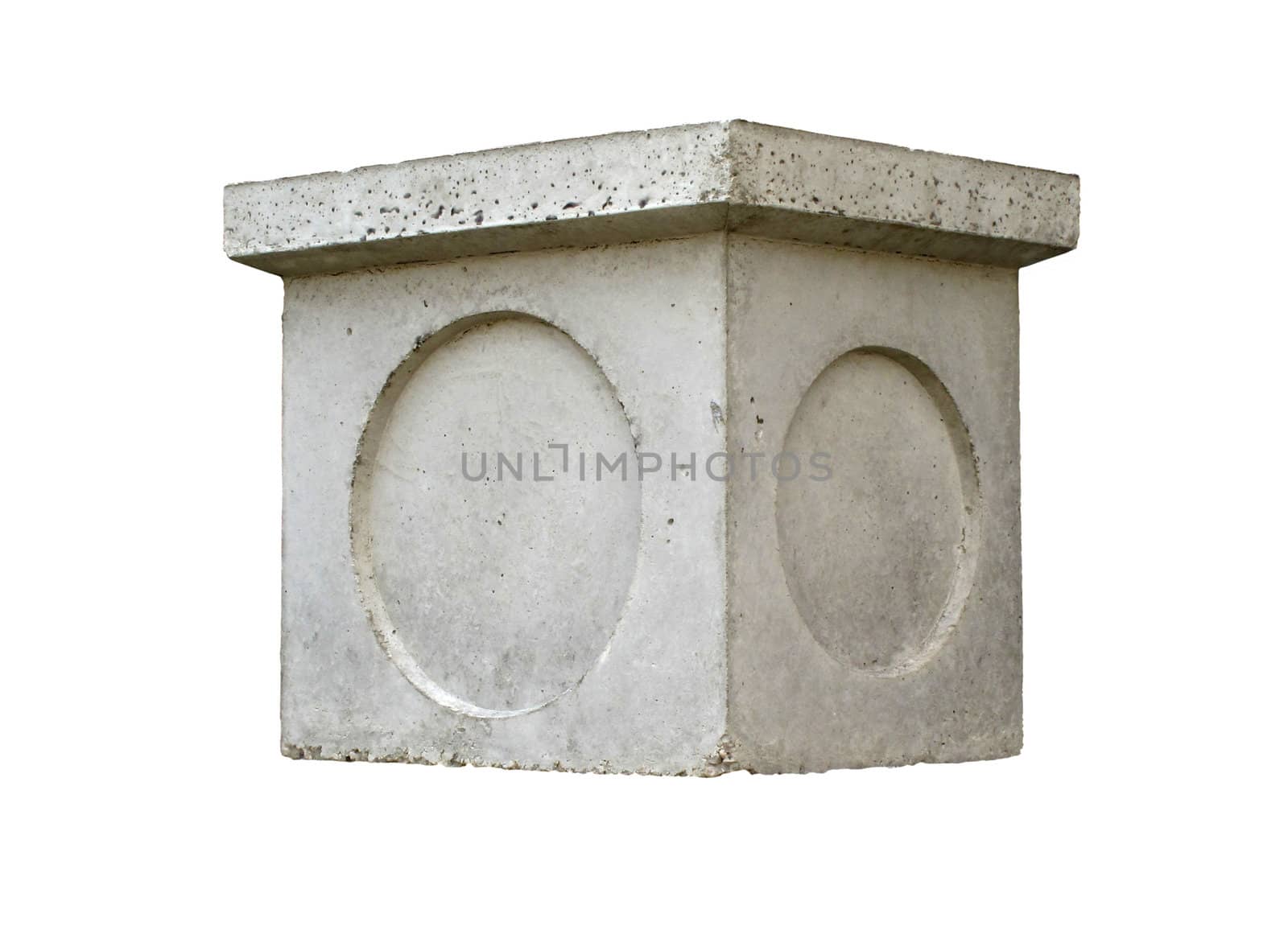 Concrete drainage tank on white background