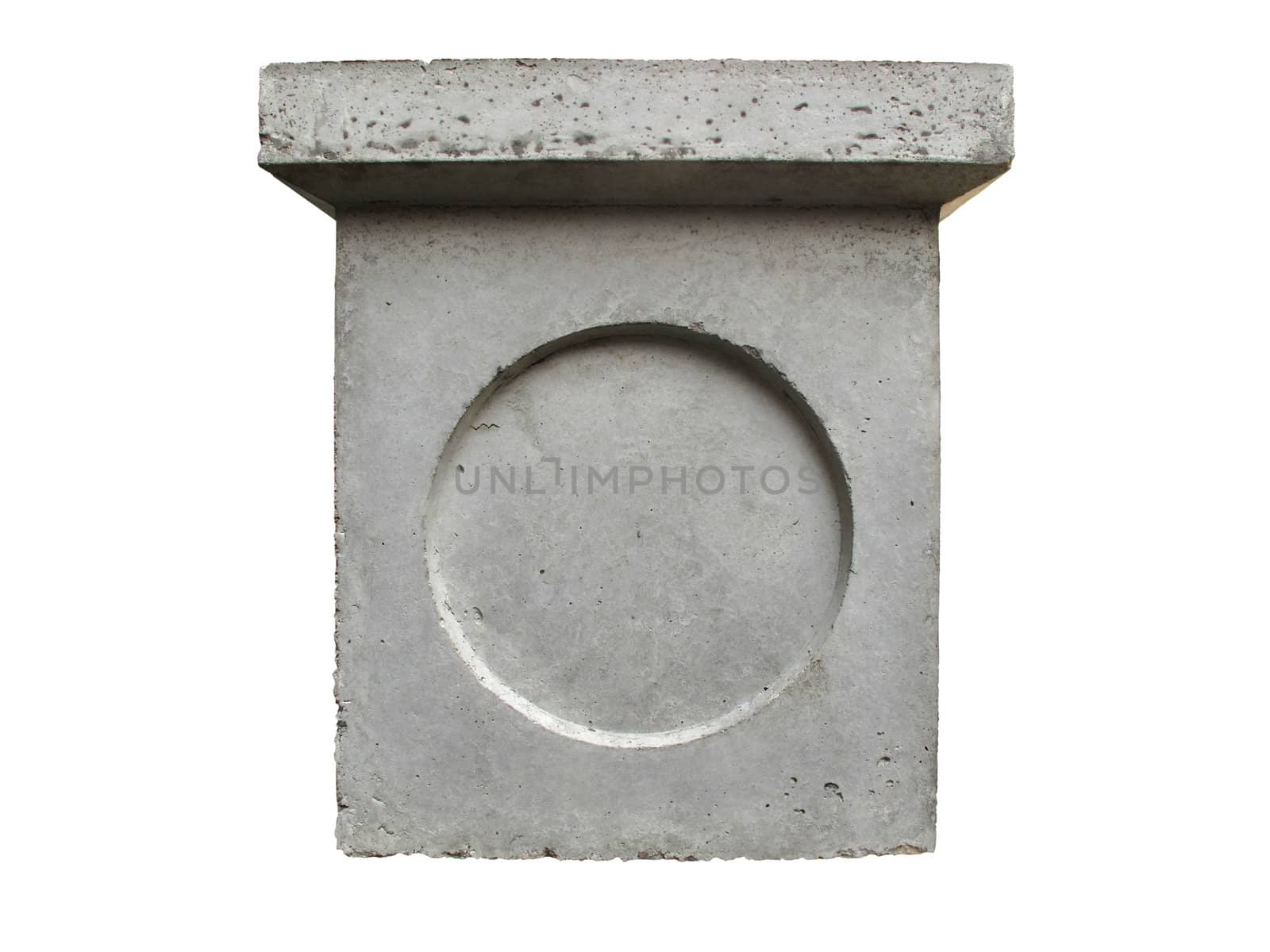 Concrete drainage tank on white background with clipping path 