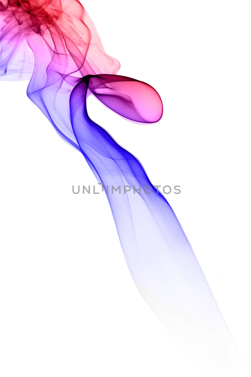 Colored smoke isolated on white
