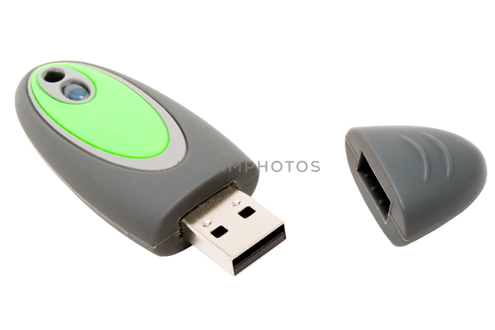 Usb flash drive in rubber coating isolated by dimol