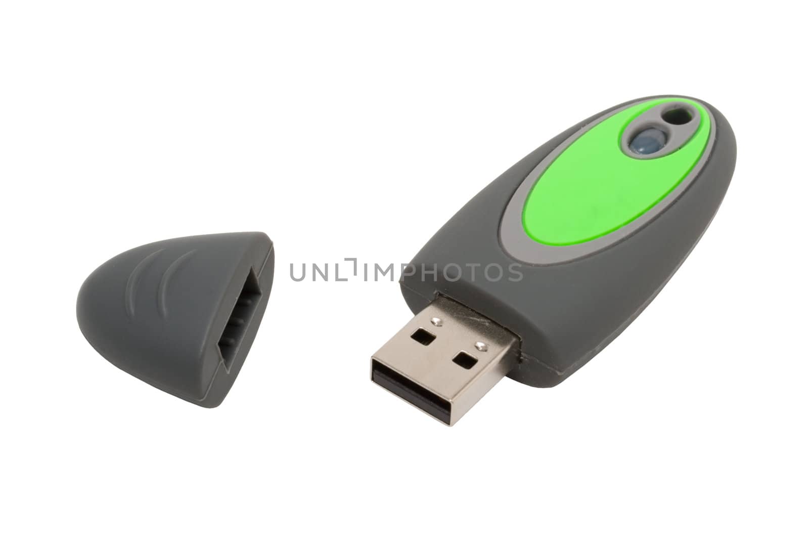 Usb flash drive in rubber coating isolated by dimol