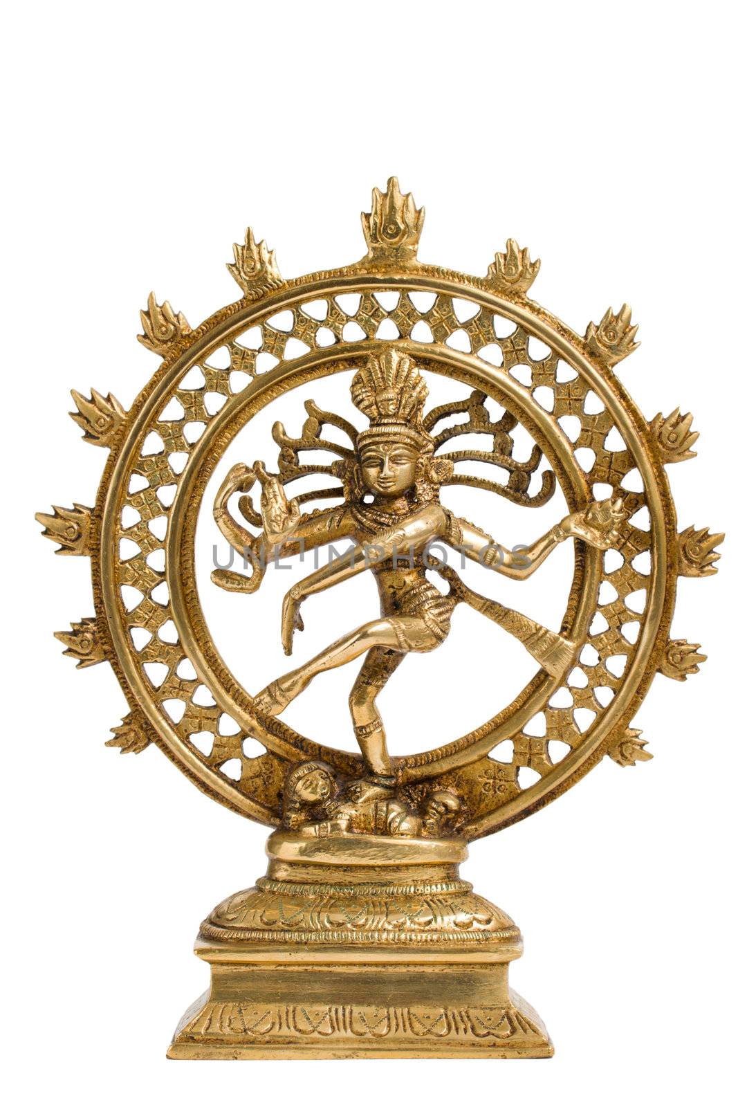 Statue of indian hindu god Shiva Nataraja - Lord of Dance isolated on white