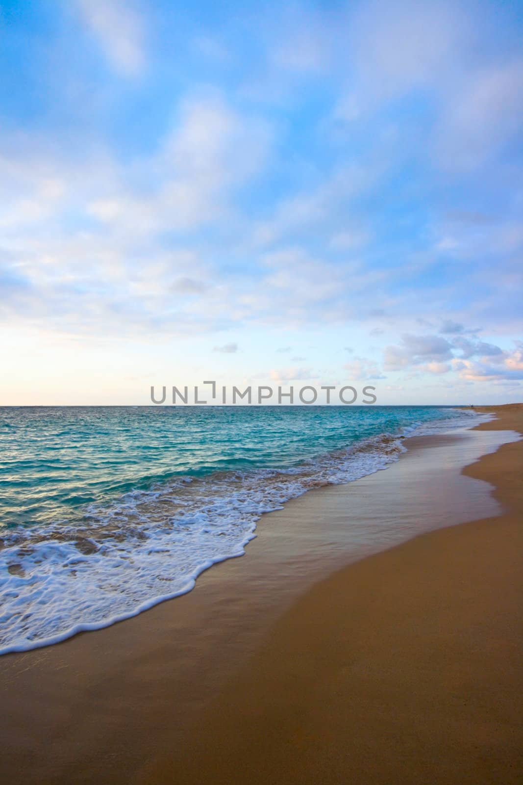 Calm ocean during tropical sunrise