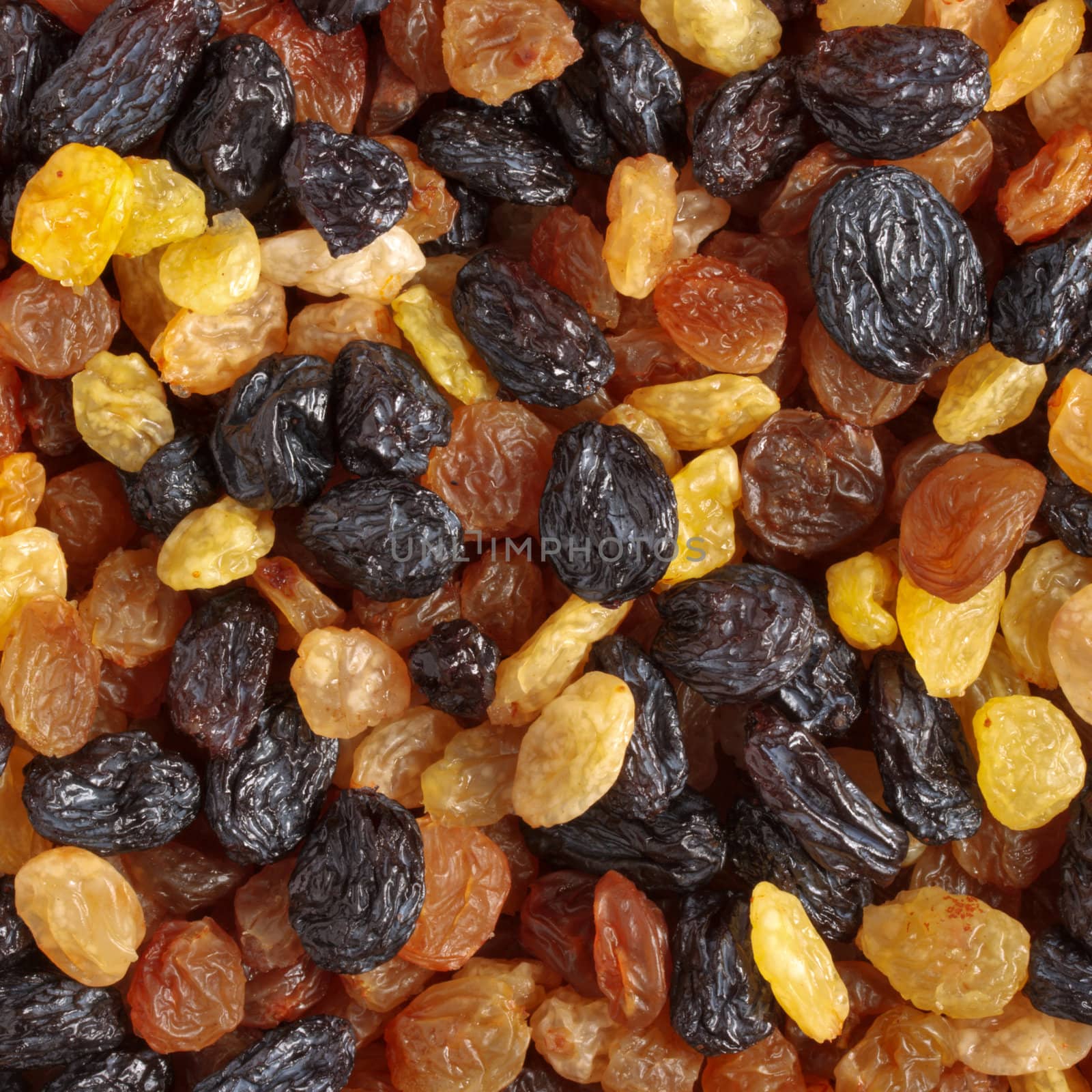 Mixed raisins close up by dimol
